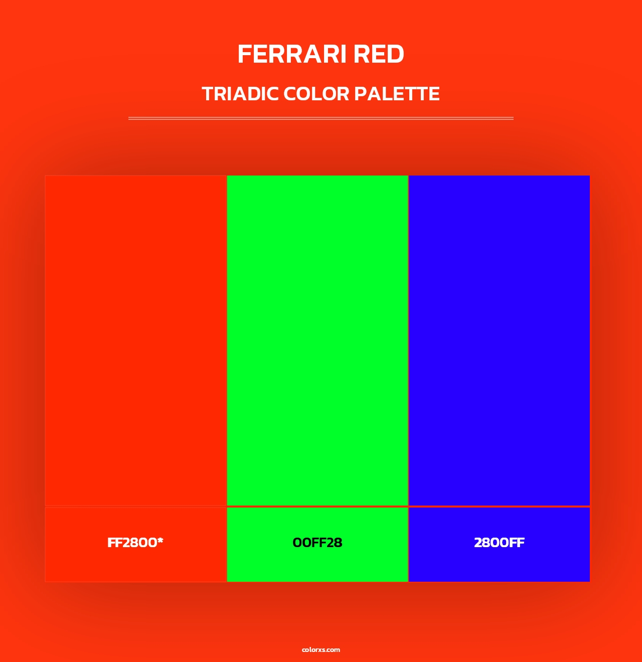 Ferrari Red - Triadic Color Palette
