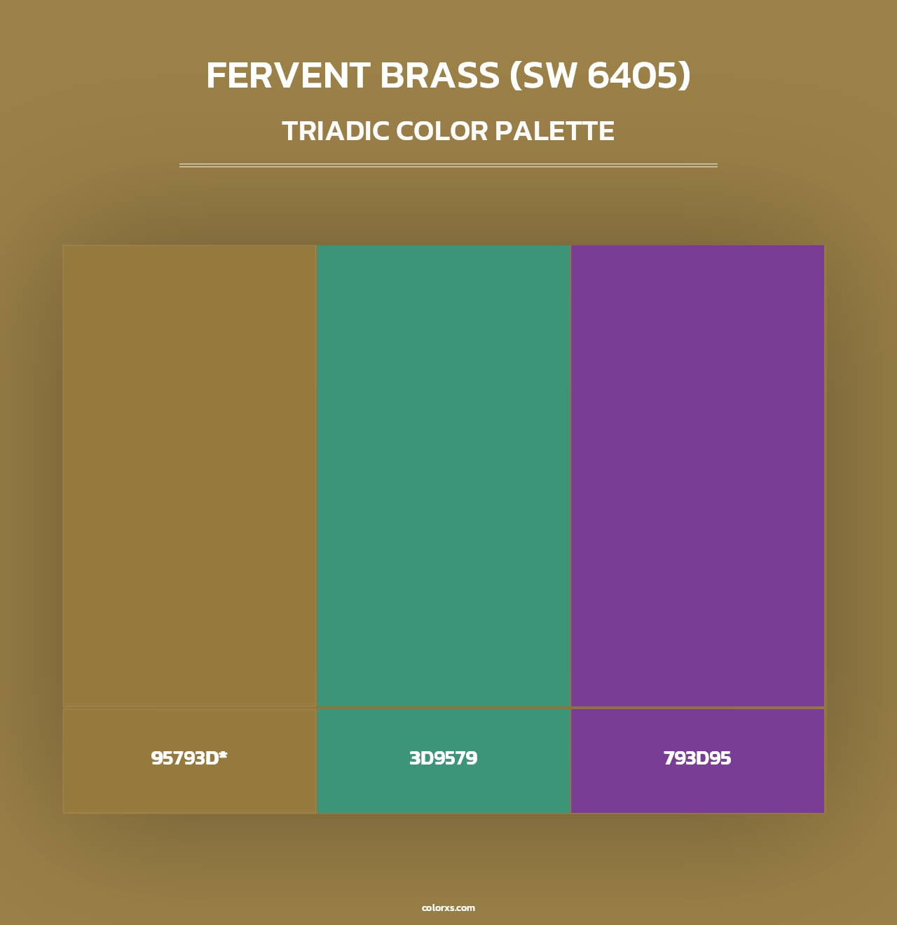 Fervent Brass (SW 6405) - Triadic Color Palette