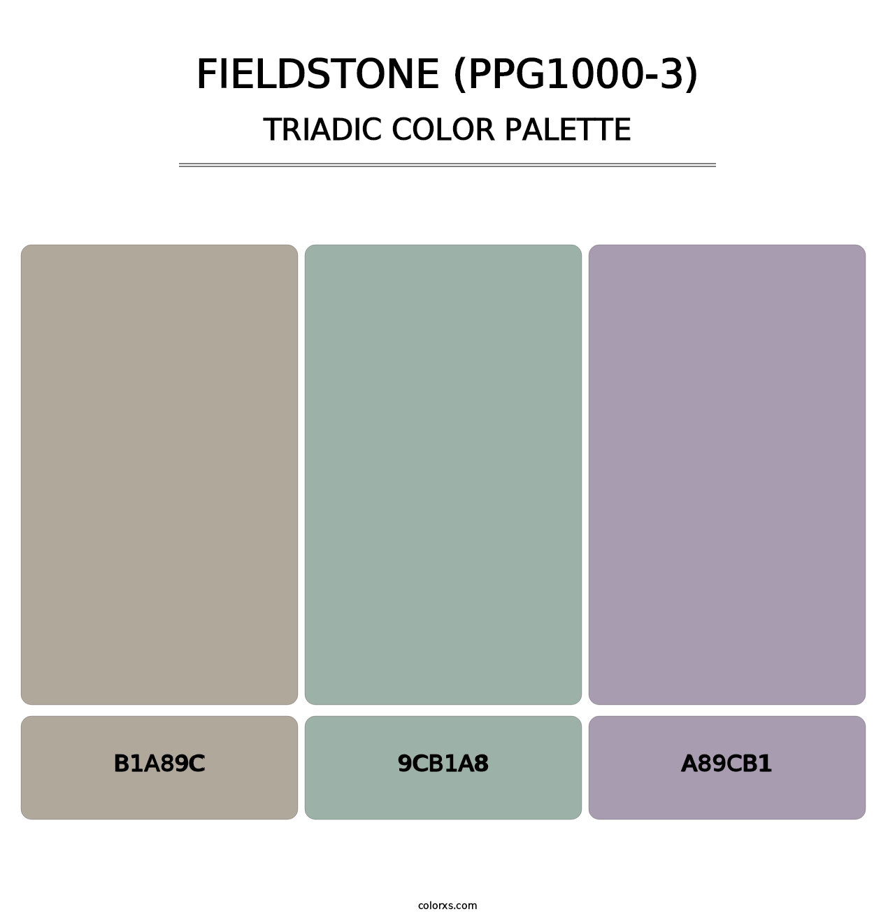 Fieldstone (PPG1000-3) - Triadic Color Palette