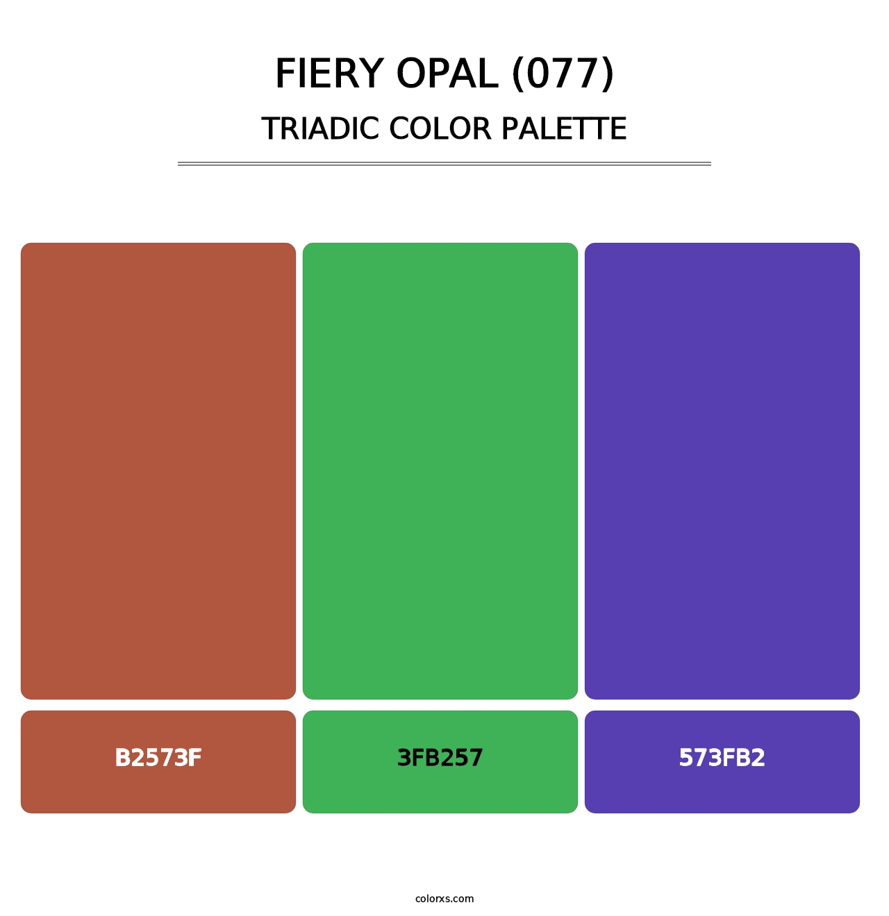 Fiery Opal (077) - Triadic Color Palette