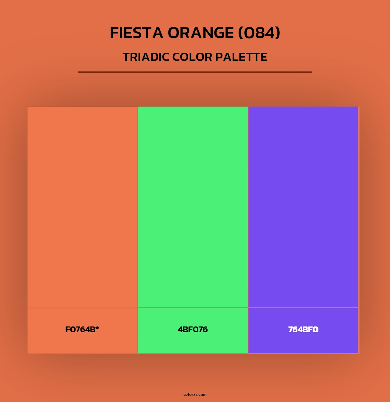 Fiesta Orange (084) - Triadic Color Palette