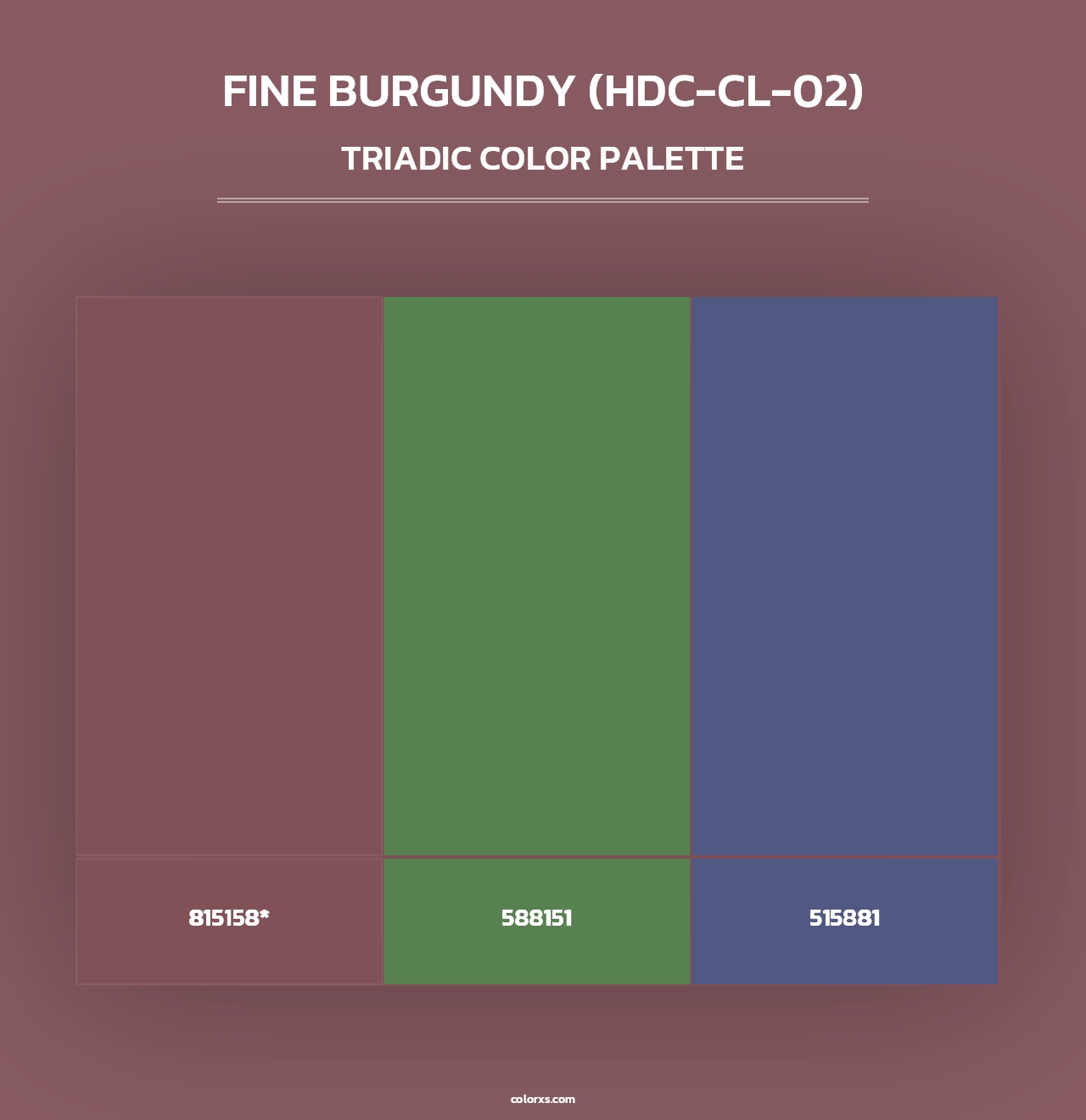 Fine Burgundy (HDC-CL-02) - Triadic Color Palette