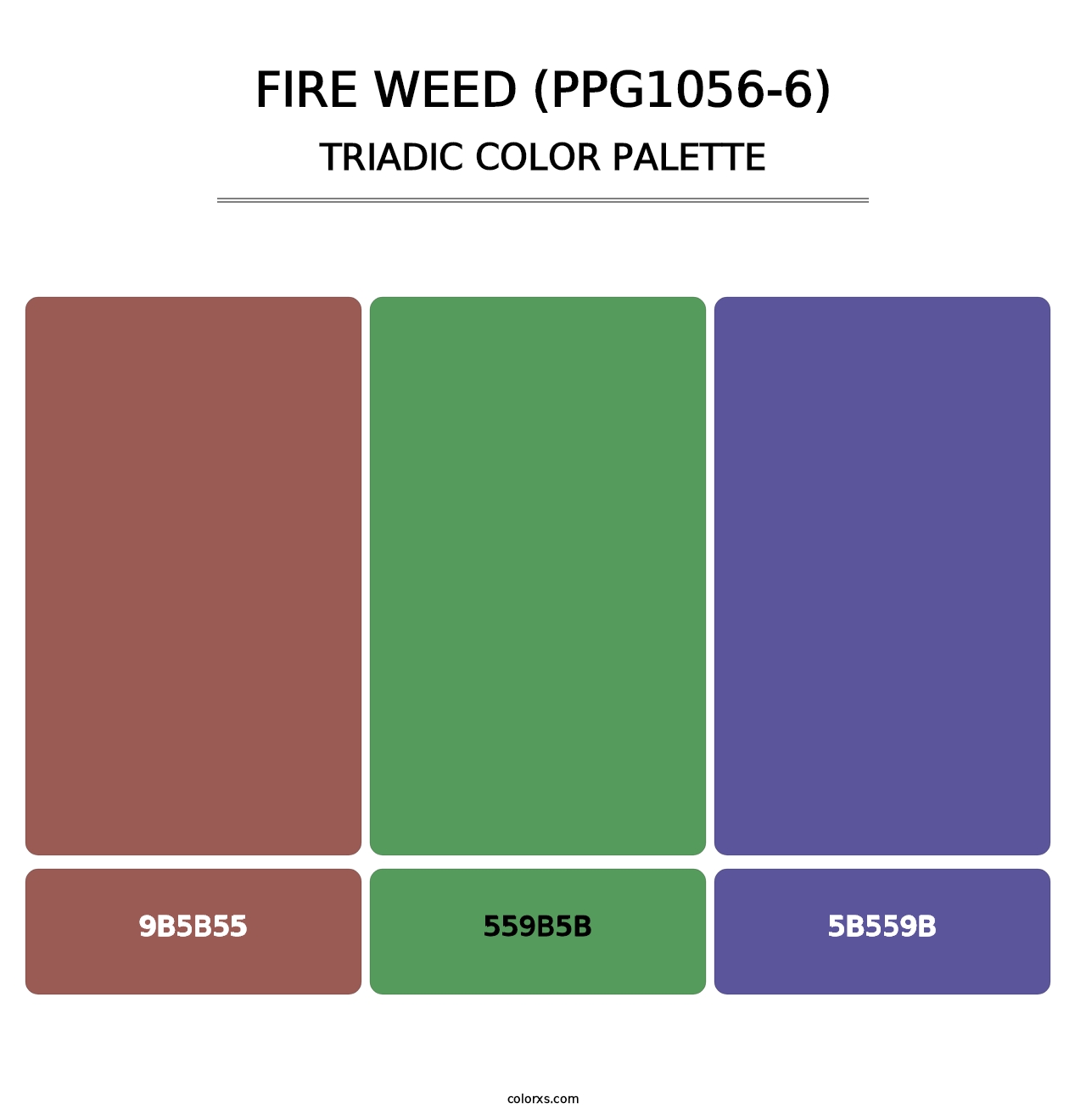 Fire Weed (PPG1056-6) - Triadic Color Palette