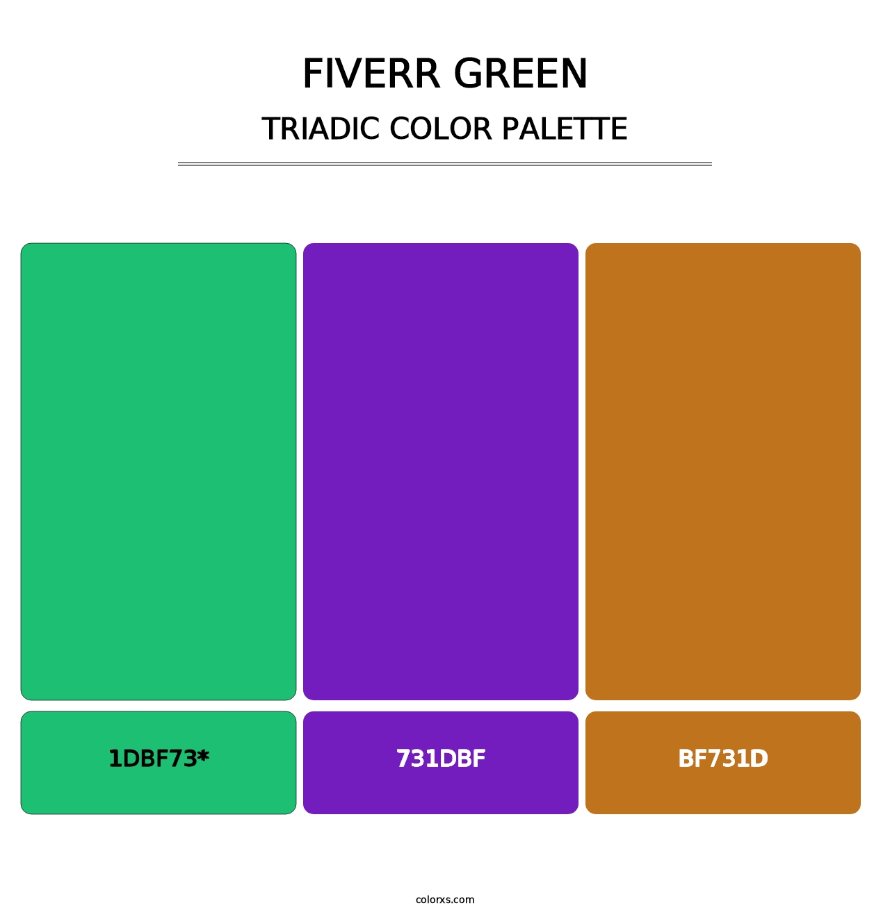 Fiverr Green - Triadic Color Palette