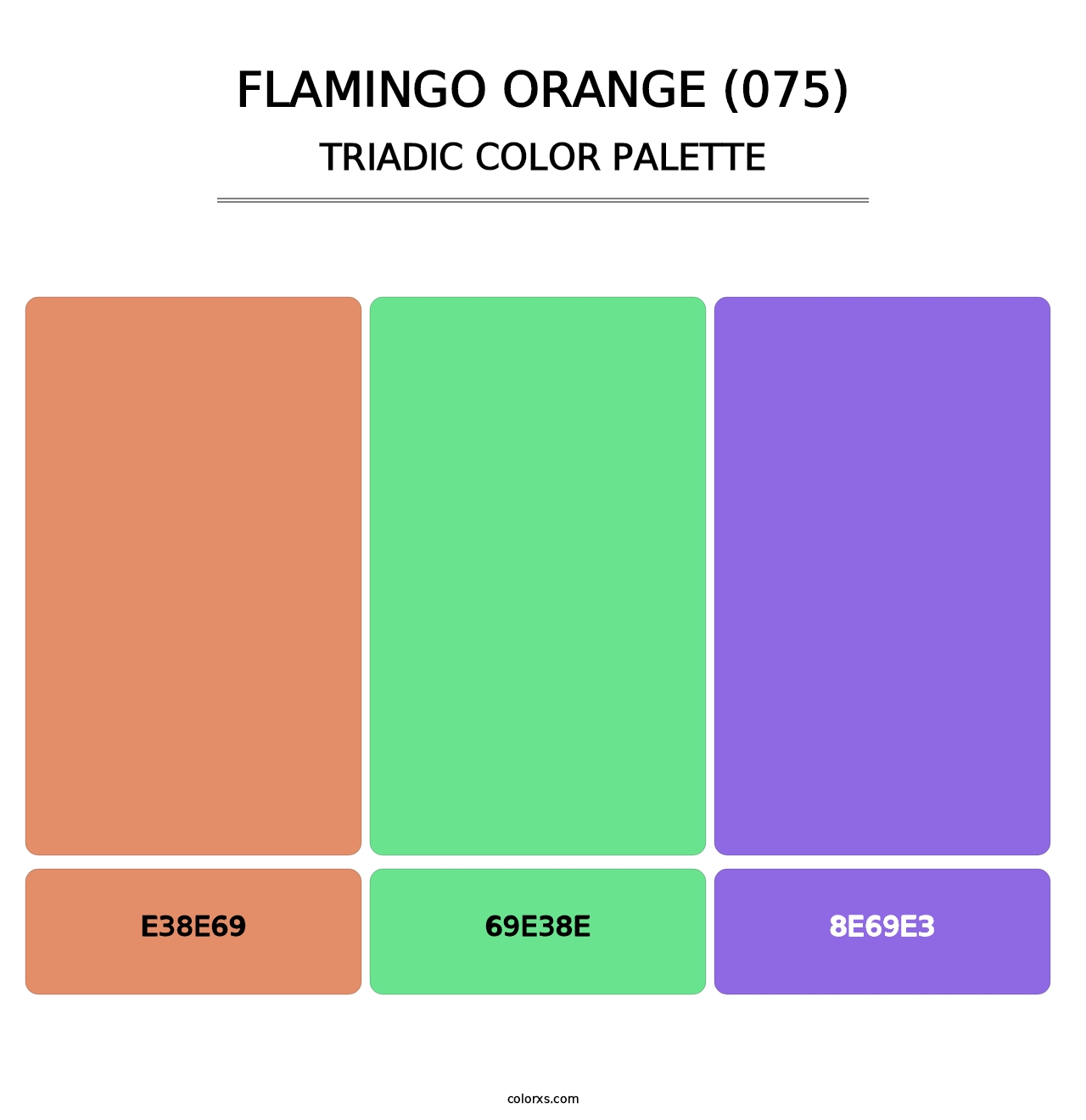 Flamingo Orange (075) - Triadic Color Palette