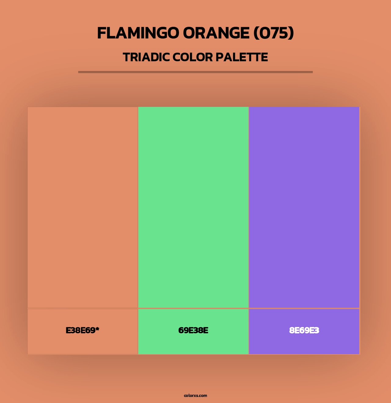 Flamingo Orange (075) - Triadic Color Palette