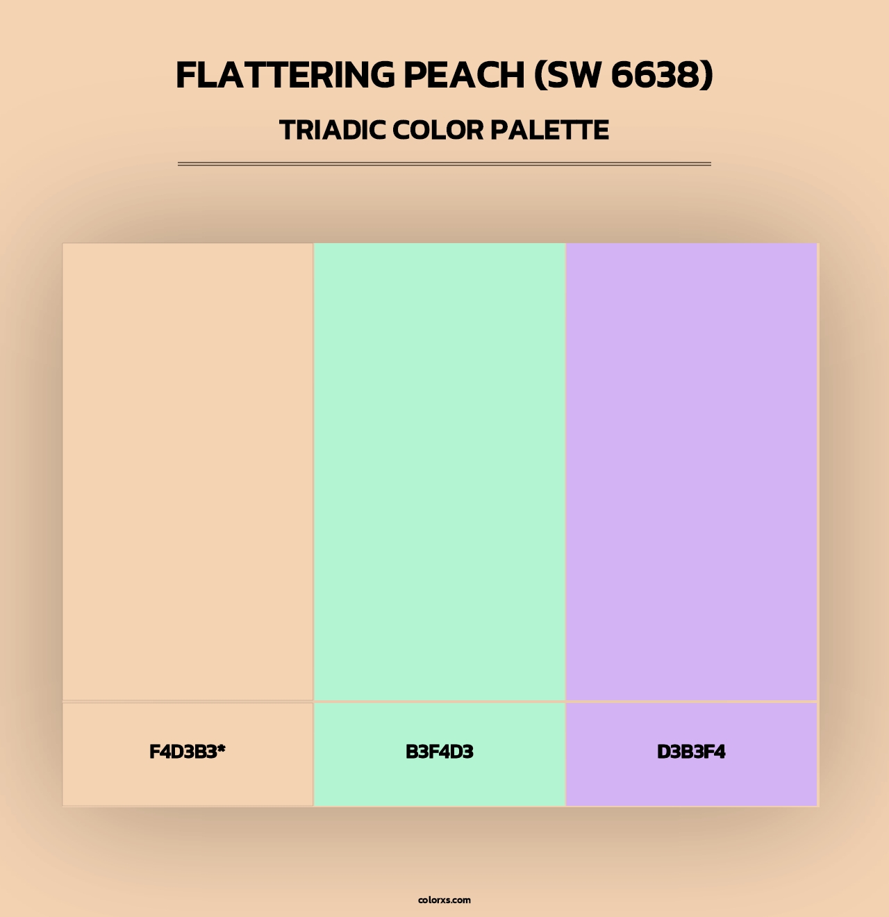 Flattering Peach (SW 6638) - Triadic Color Palette