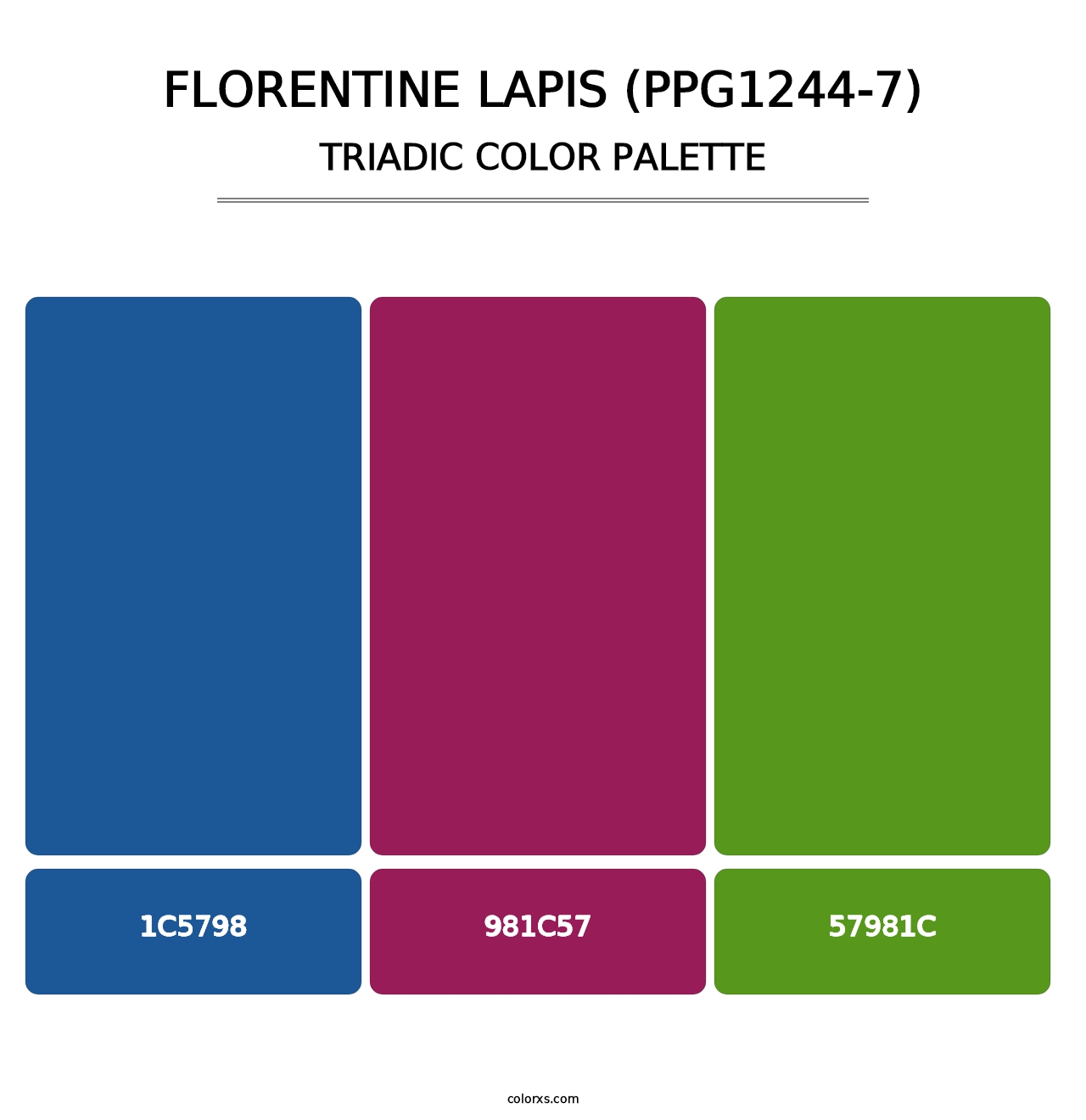 Florentine Lapis (PPG1244-7) - Triadic Color Palette