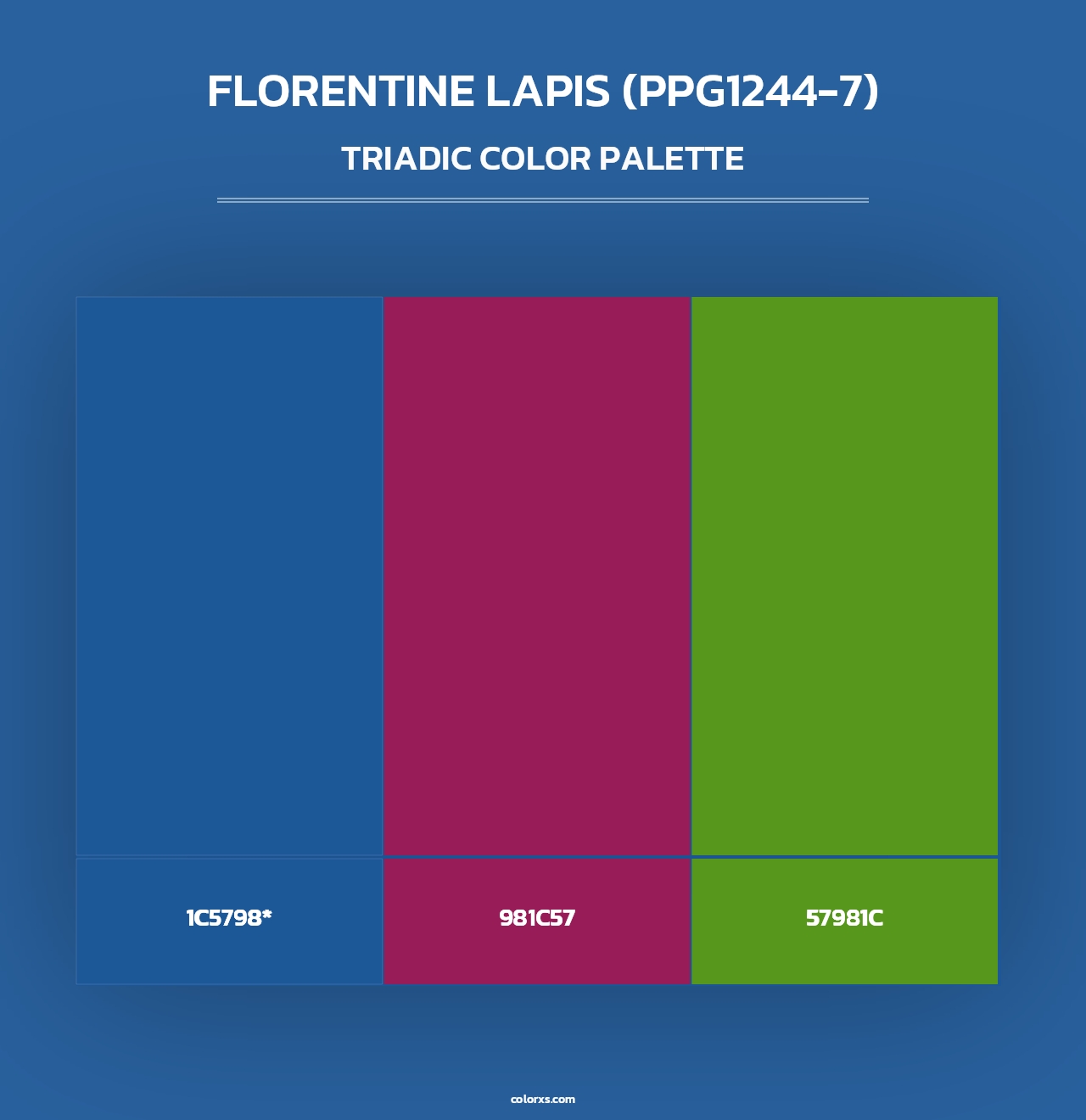 Florentine Lapis (PPG1244-7) - Triadic Color Palette