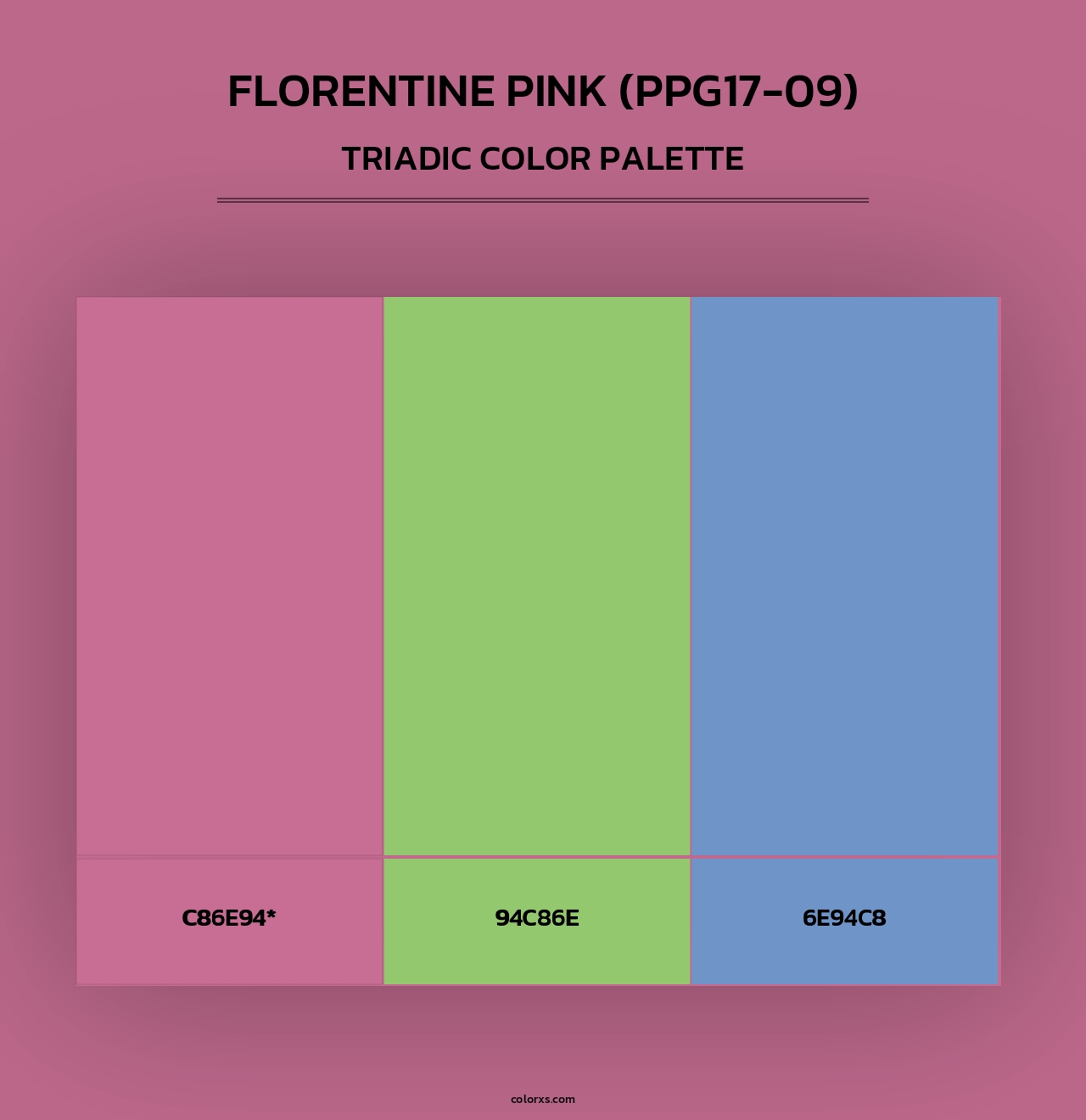 Florentine Pink (PPG17-09) - Triadic Color Palette
