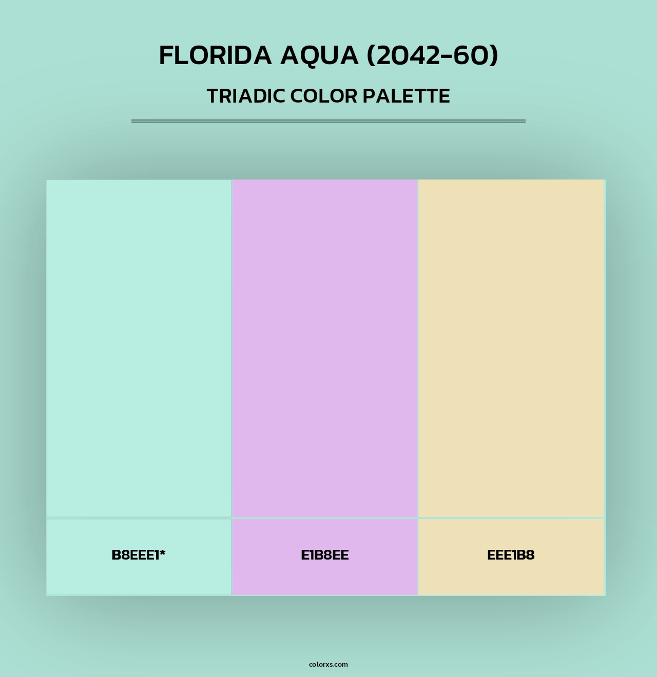 Florida Aqua (2042-60) - Triadic Color Palette
