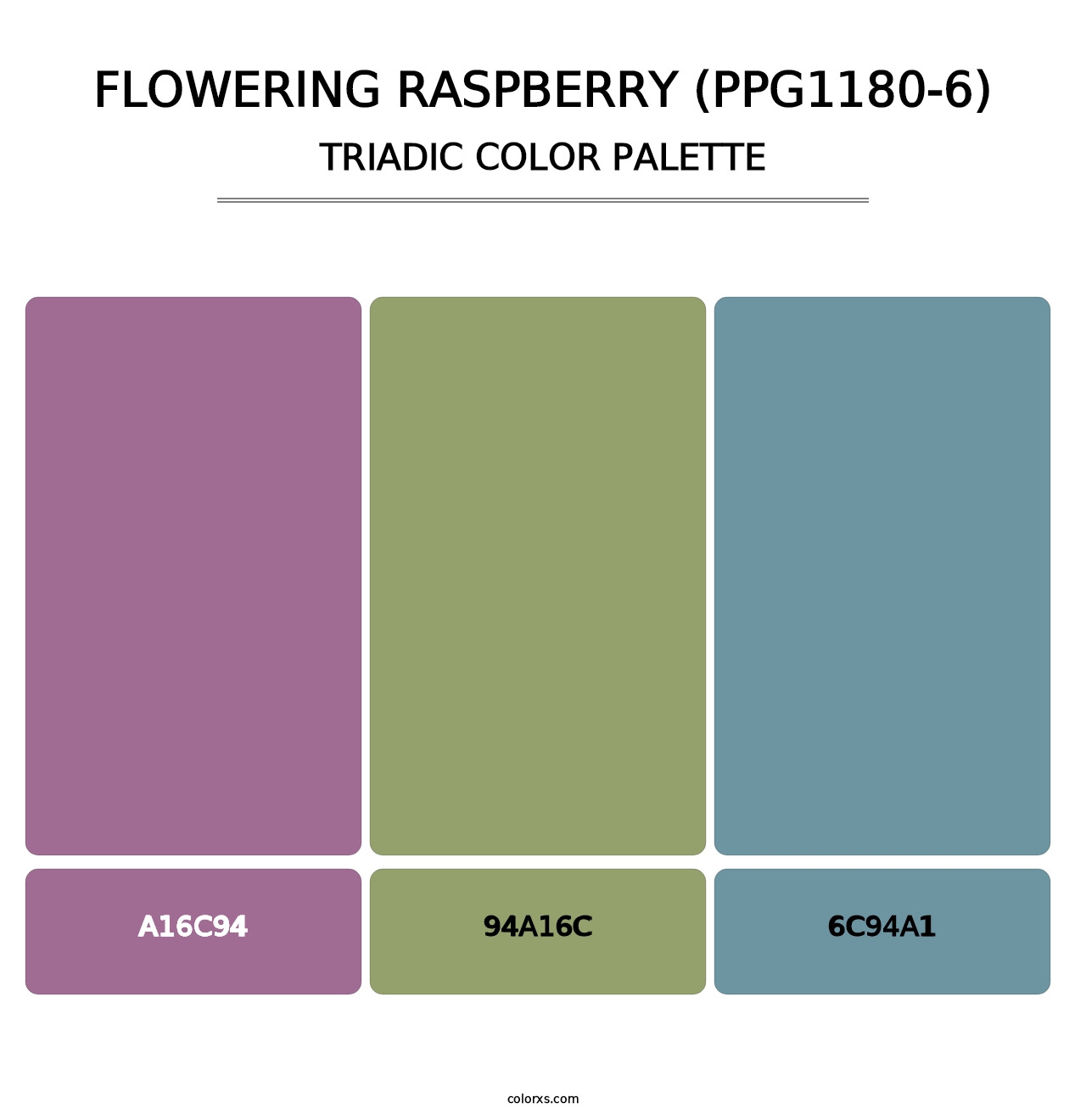 Flowering Raspberry (PPG1180-6) - Triadic Color Palette