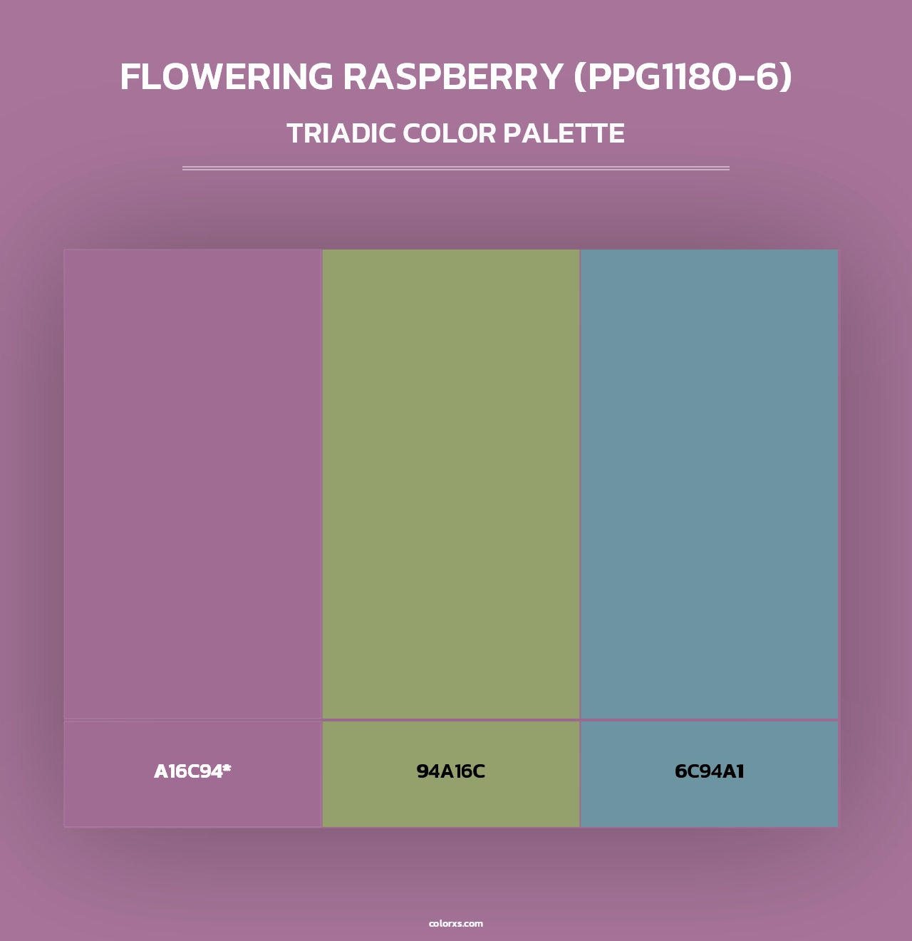 Flowering Raspberry (PPG1180-6) - Triadic Color Palette
