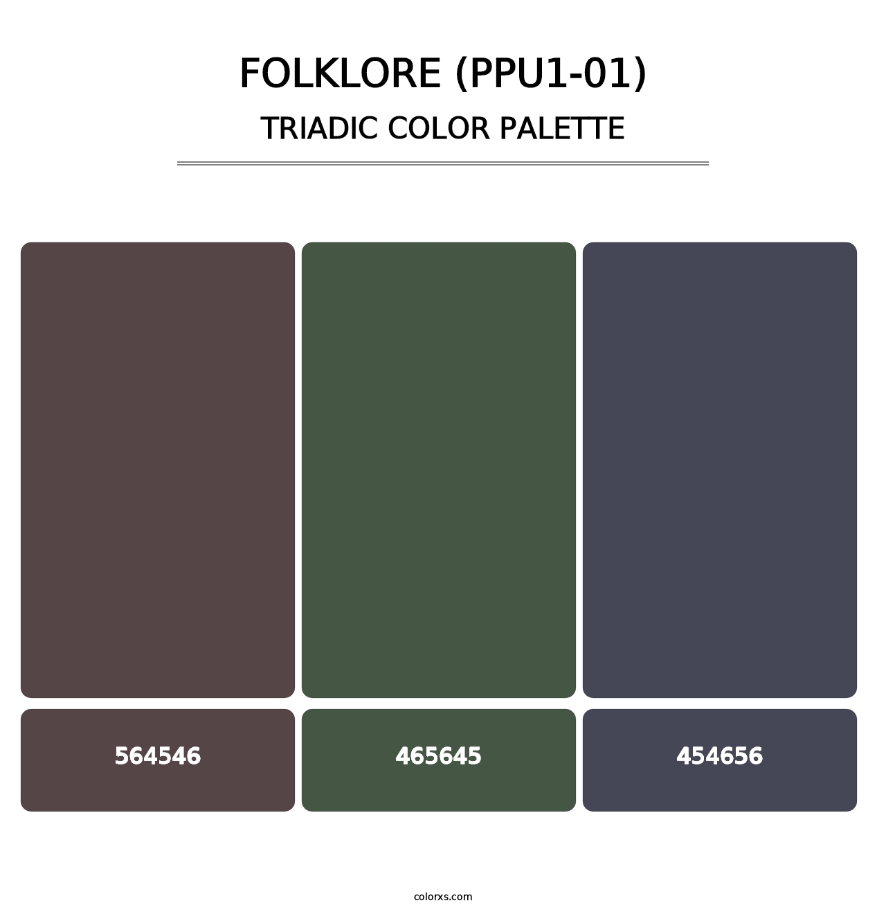Folklore (PPU1-01) - Triadic Color Palette