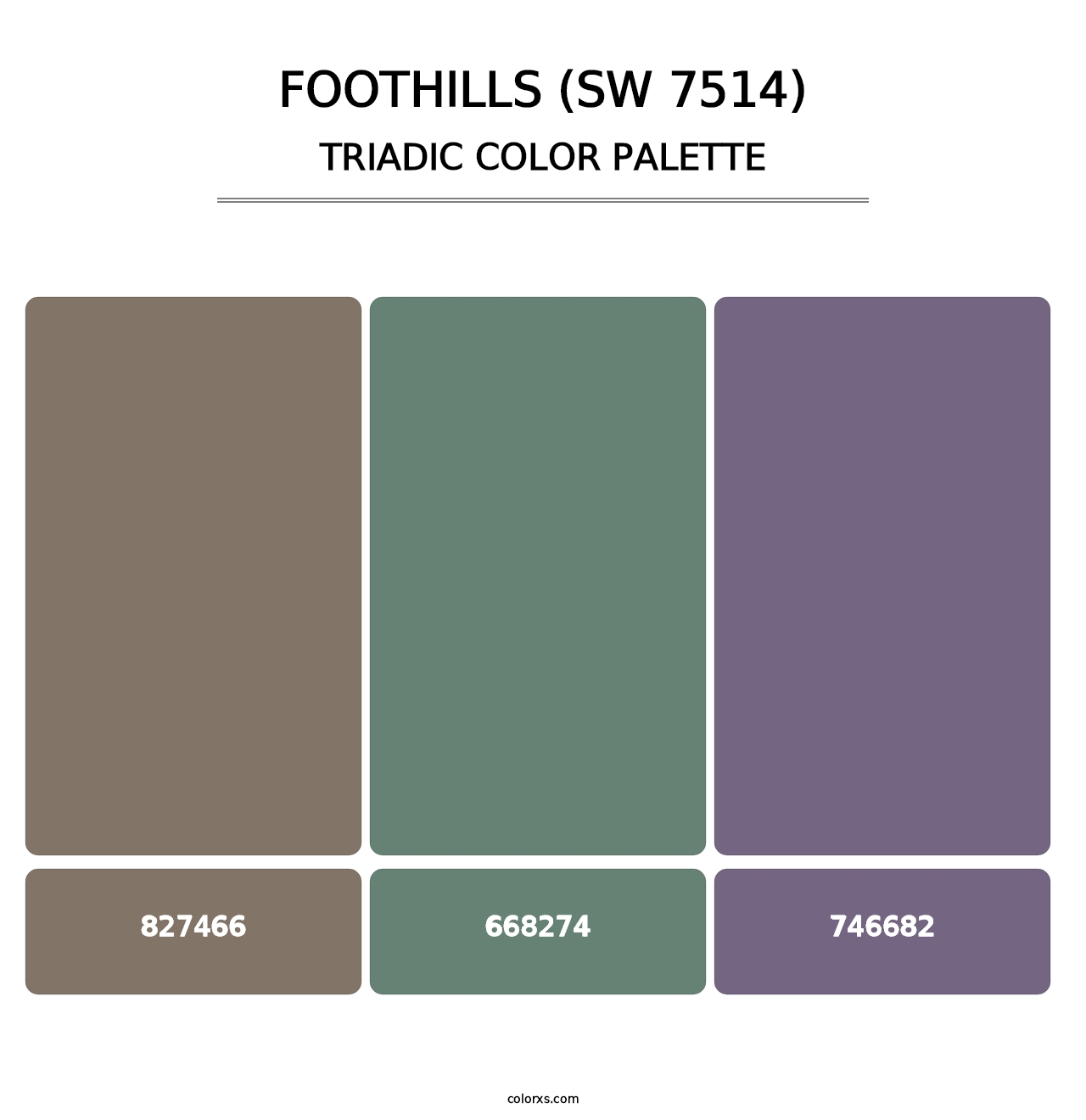 Foothills (SW 7514) - Triadic Color Palette
