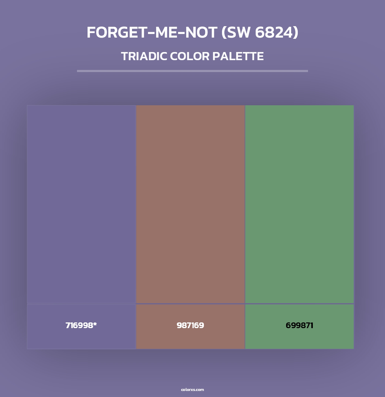 Forget-Me-Not (SW 6824) - Triadic Color Palette