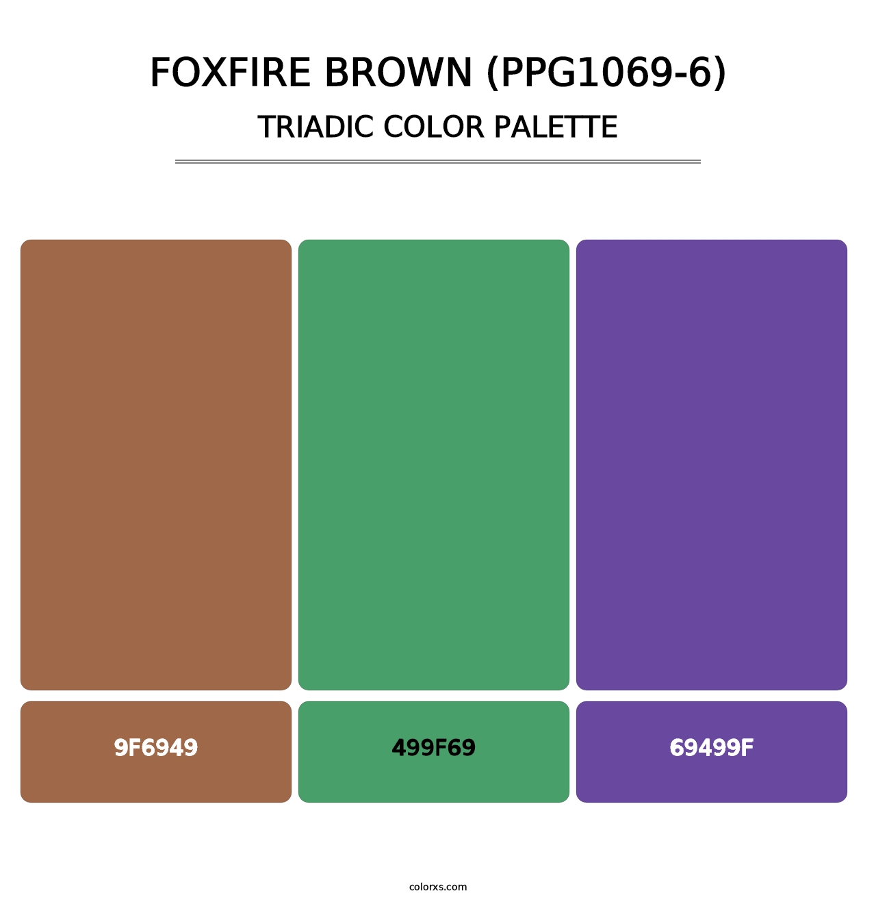 Foxfire Brown (PPG1069-6) - Triadic Color Palette