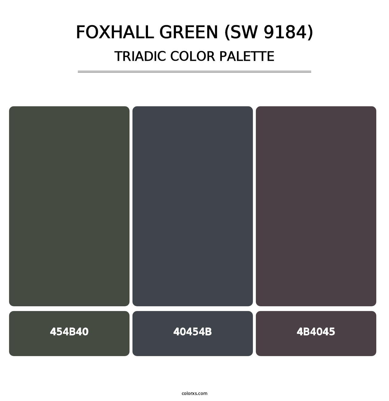 Foxhall Green (SW 9184) - Triadic Color Palette
