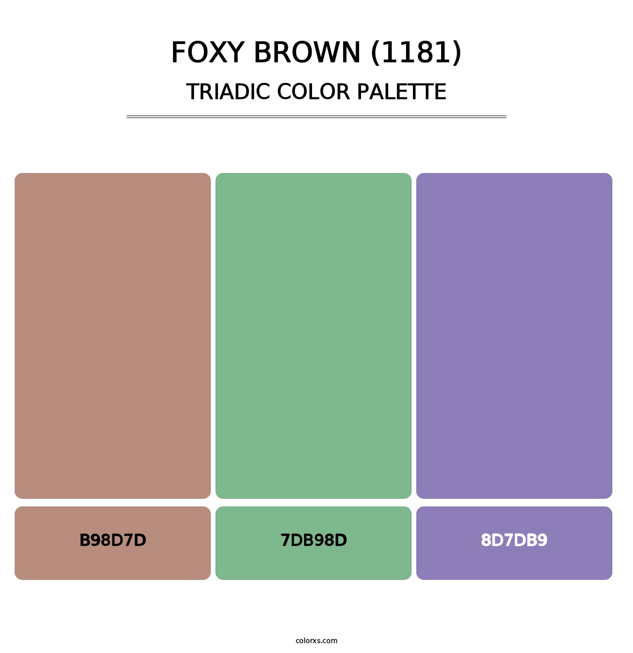 Foxy Brown (1181) - Triadic Color Palette