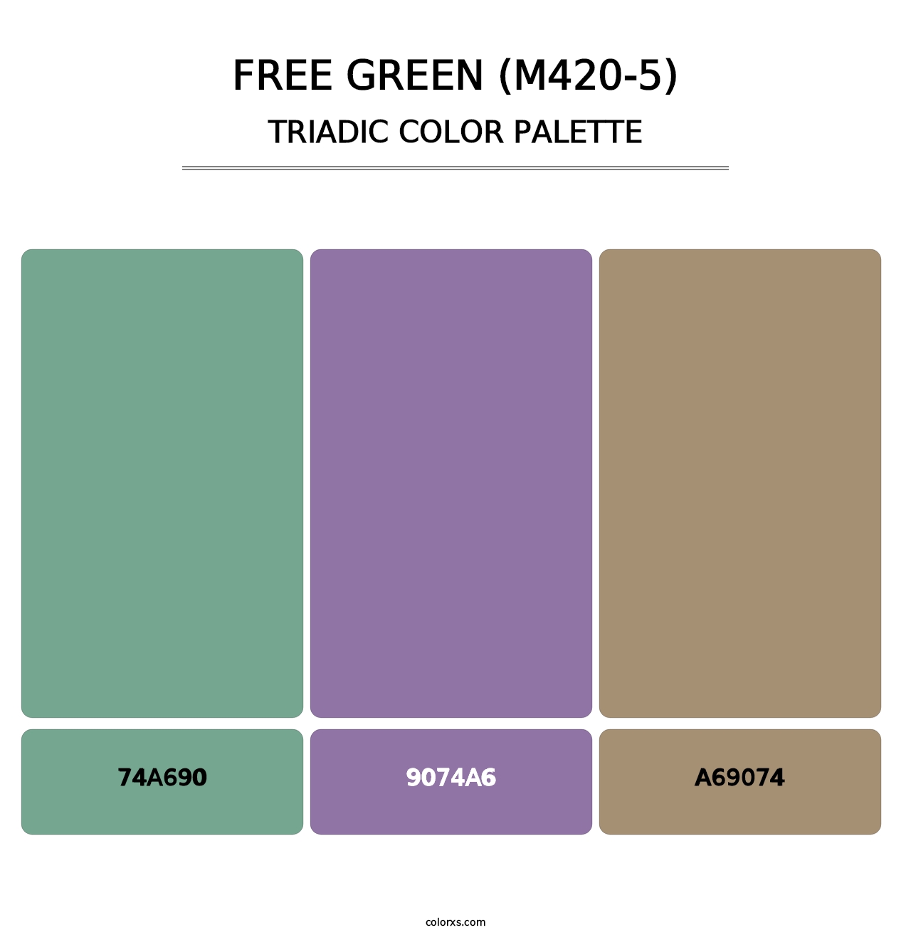Free Green (M420-5) - Triadic Color Palette