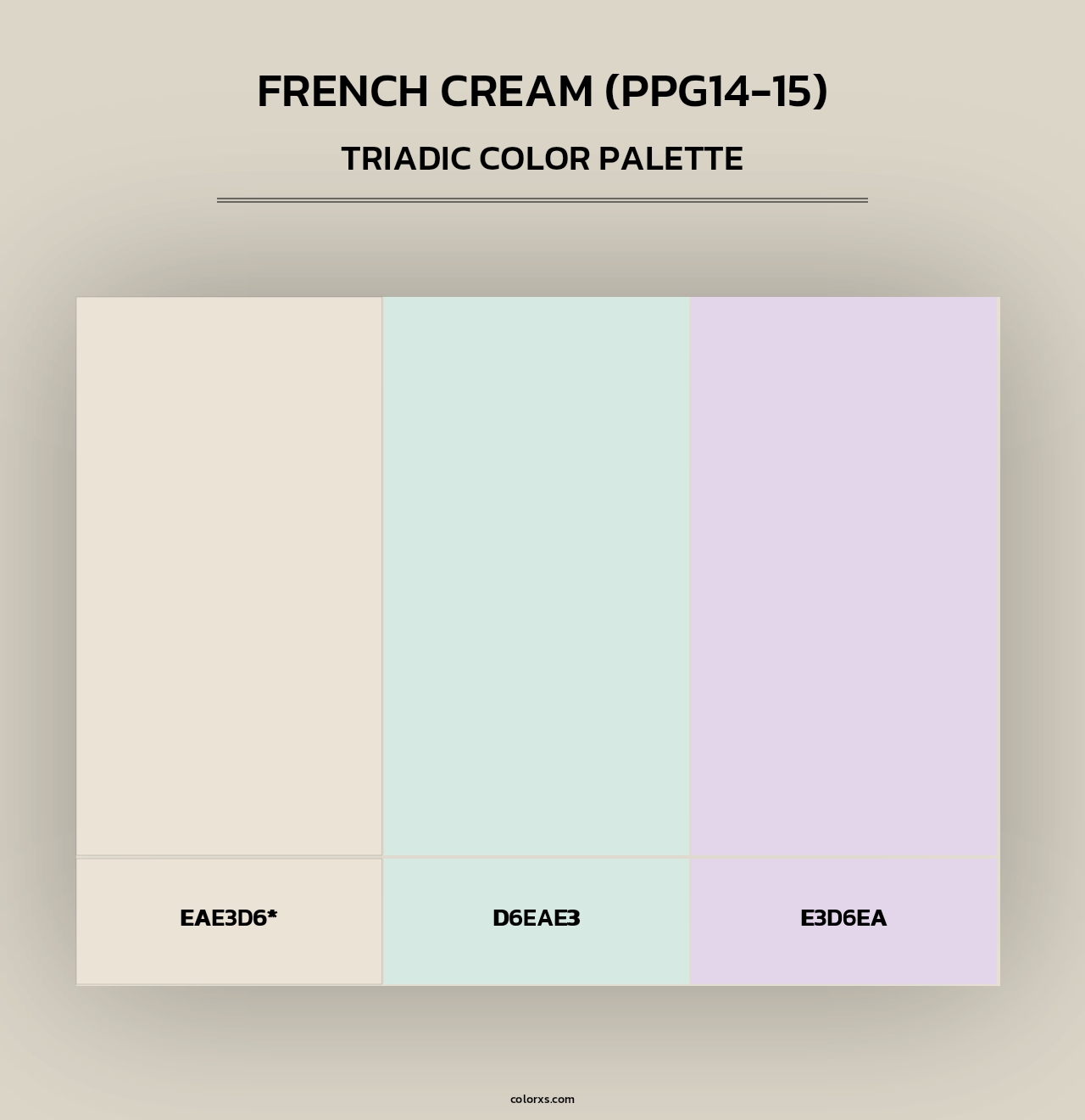 French Cream (PPG14-15) - Triadic Color Palette