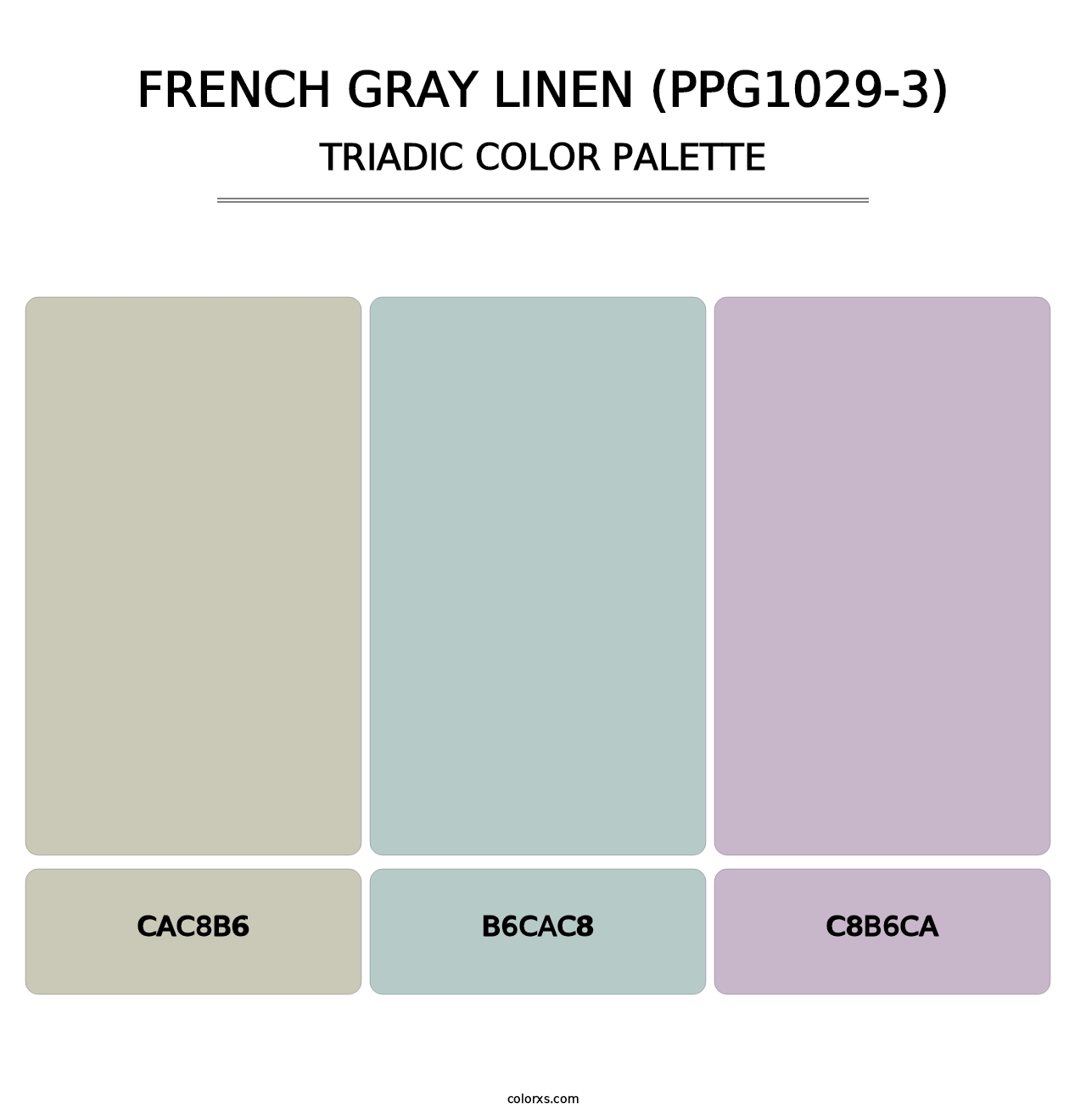 French Gray Linen (PPG1029-3) - Triadic Color Palette