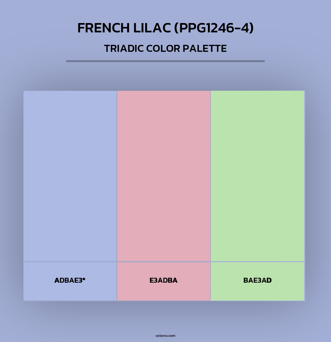 French Lilac (PPG1246-4) - Triadic Color Palette