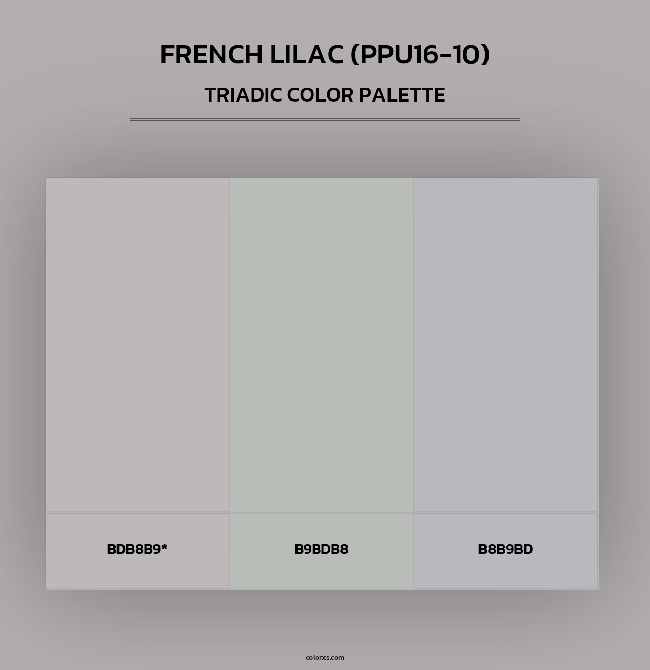 French Lilac (PPU16-10) - Triadic Color Palette