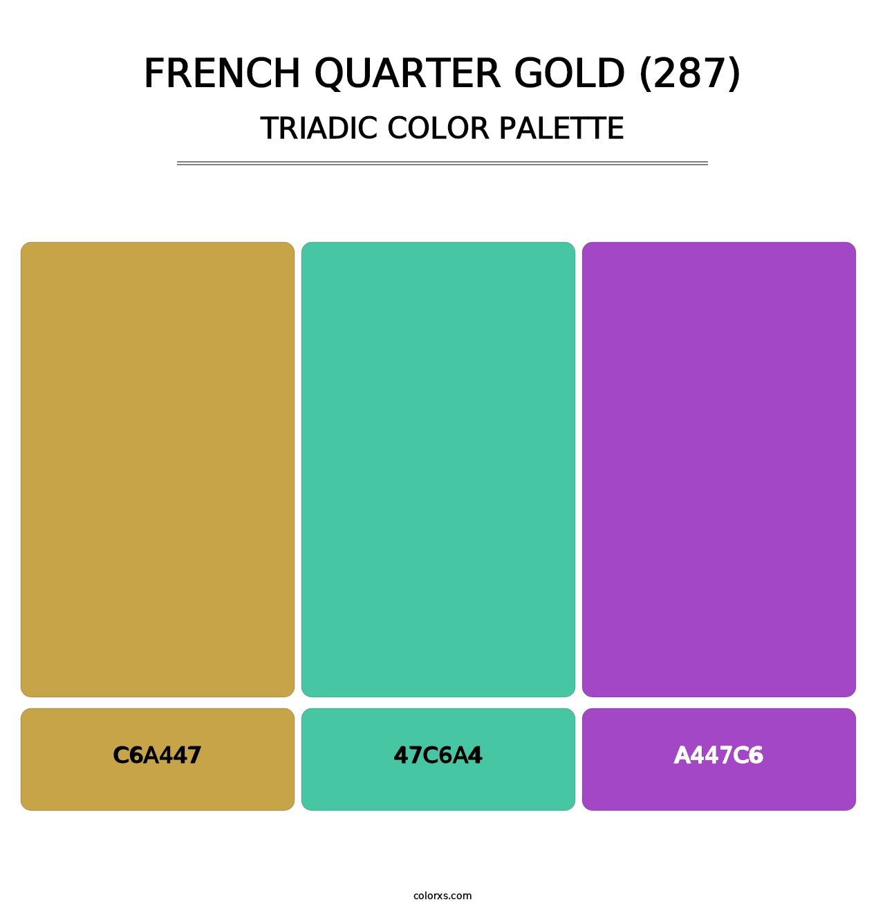 French Quarter Gold (287) - Triadic Color Palette