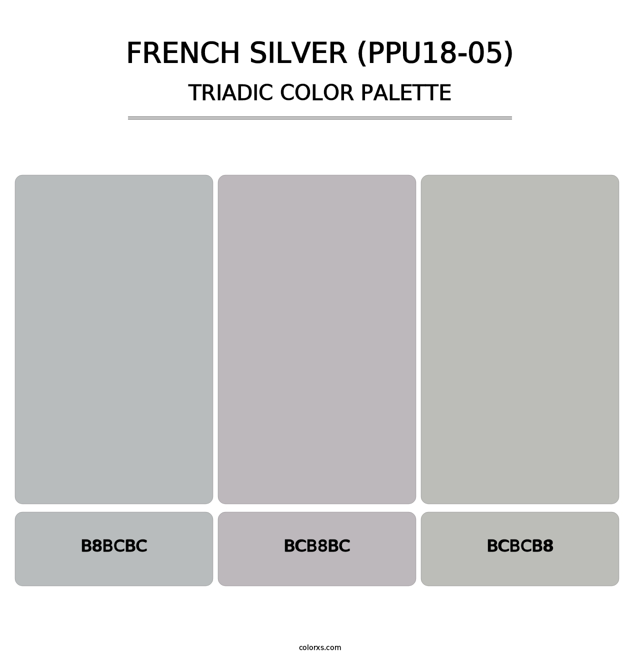 French Silver (PPU18-05) - Triadic Color Palette