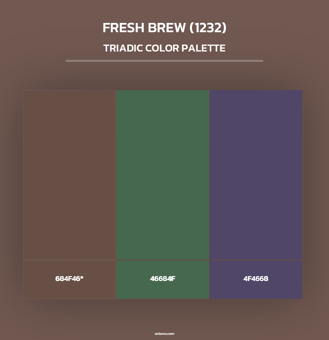 Fresh Brew (1232) - Triadic Color Palette
