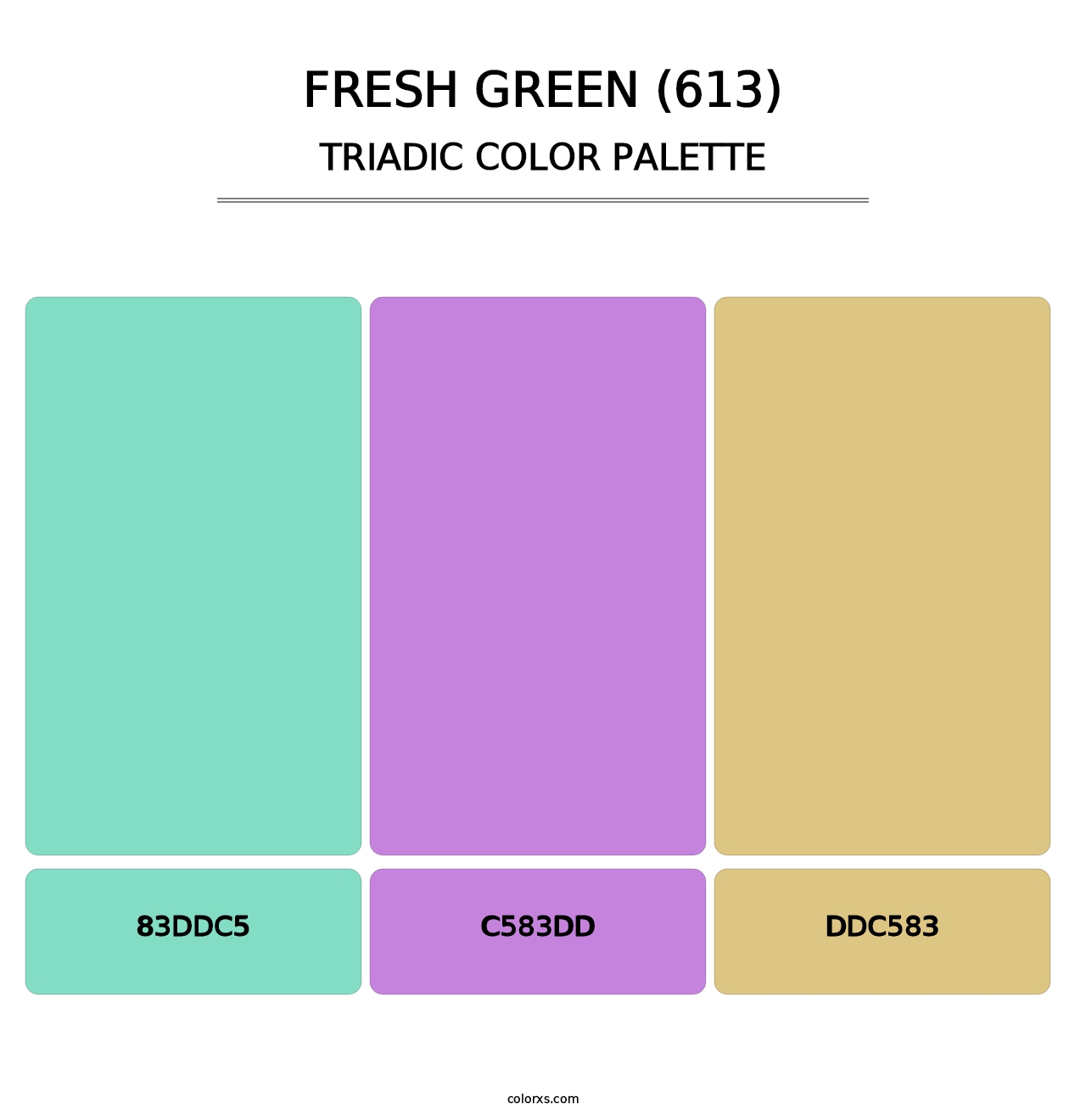 Fresh Green (613) - Triadic Color Palette