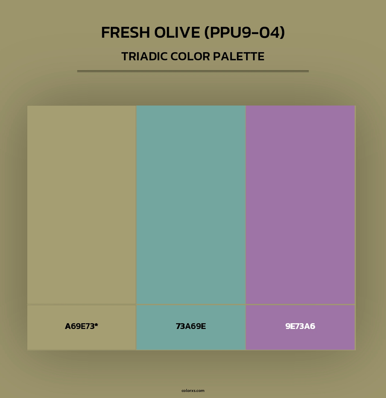 Fresh Olive (PPU9-04) - Triadic Color Palette