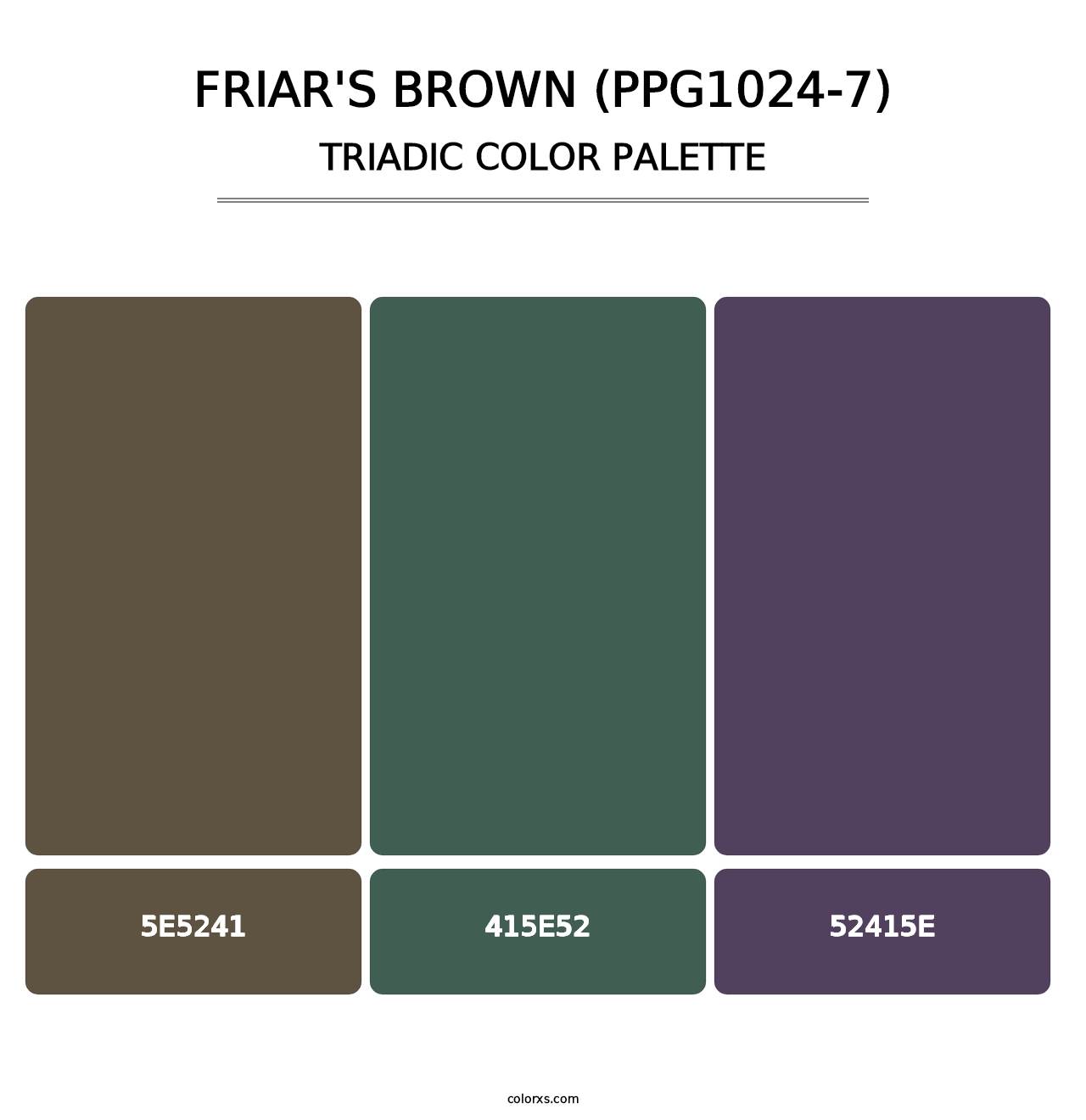 Friar's Brown (PPG1024-7) - Triadic Color Palette