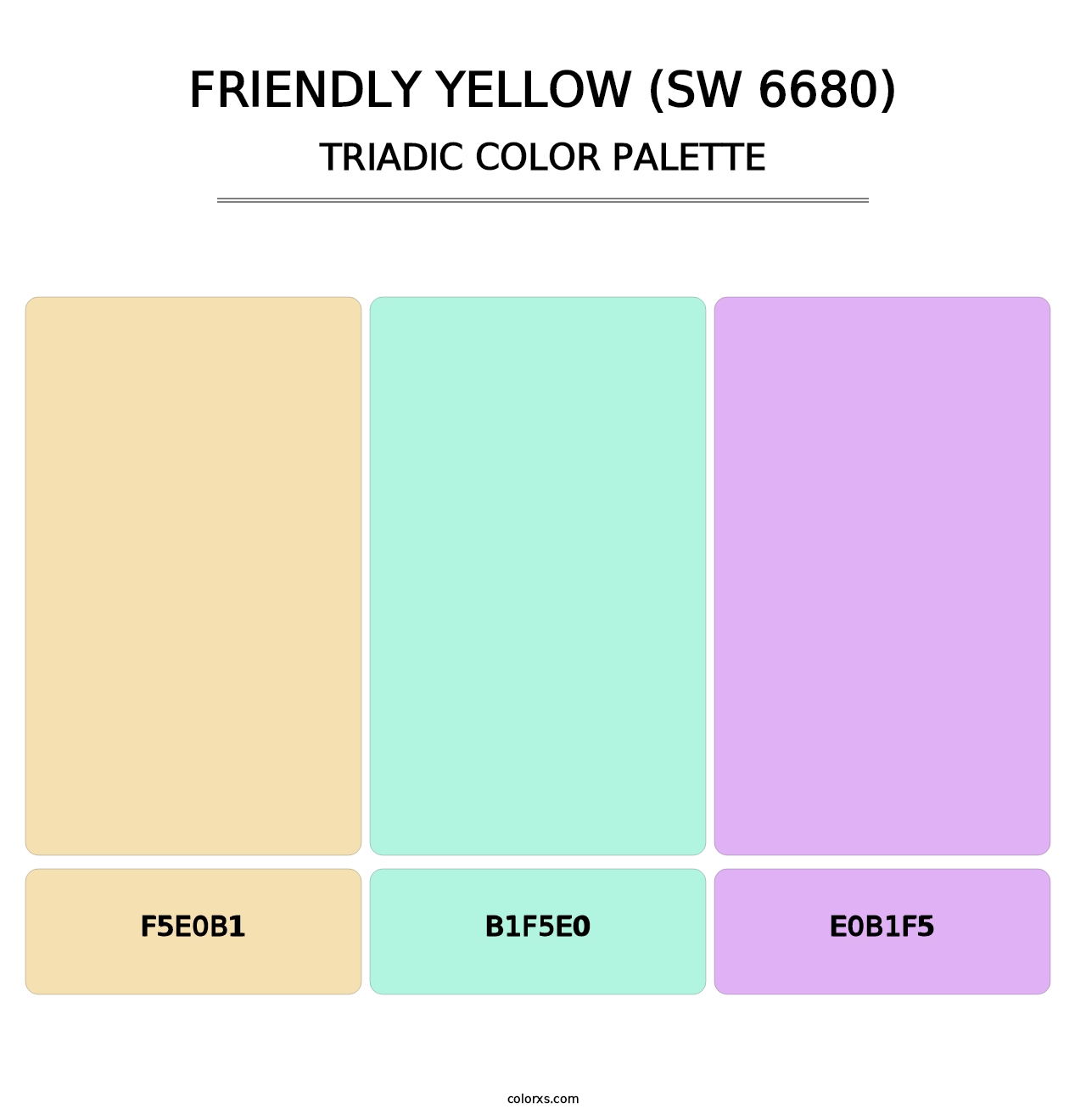 Friendly Yellow (SW 6680) - Triadic Color Palette