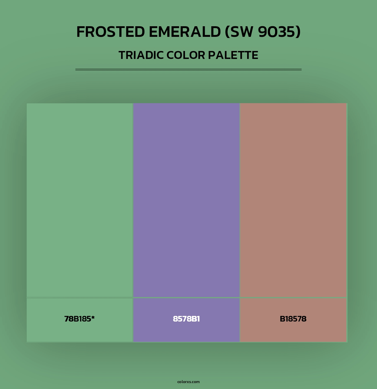 Frosted Emerald (SW 9035) - Triadic Color Palette