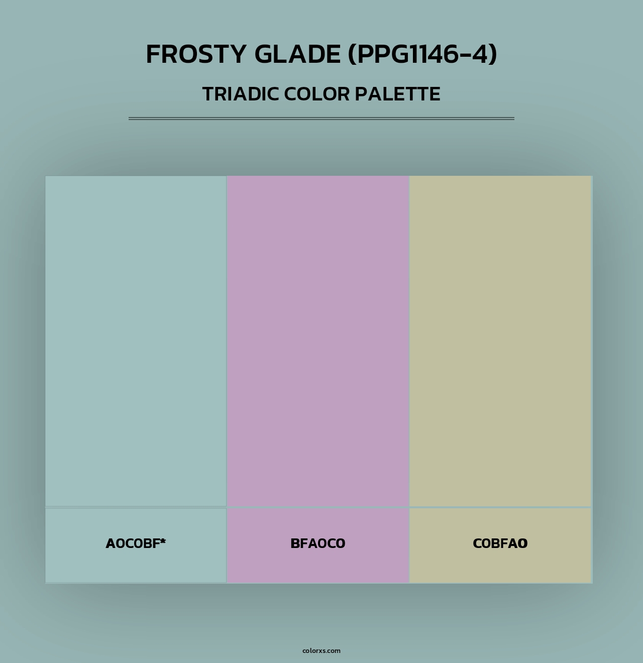Frosty Glade (PPG1146-4) - Triadic Color Palette