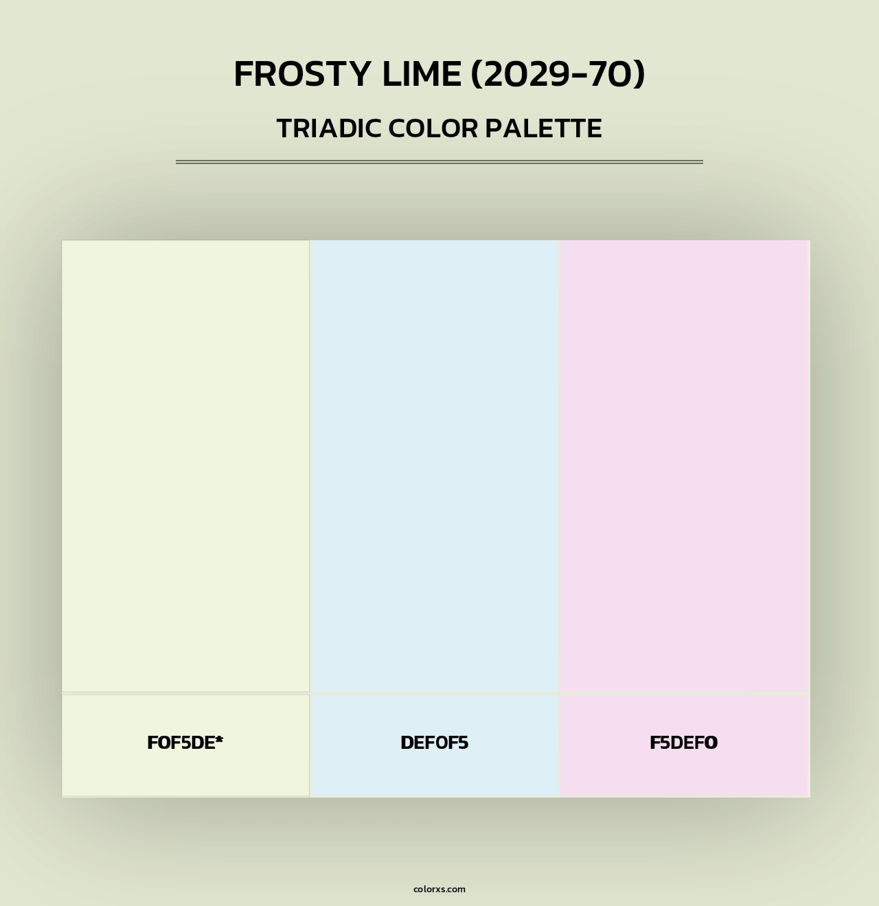 Frosty Lime (2029-70) - Triadic Color Palette