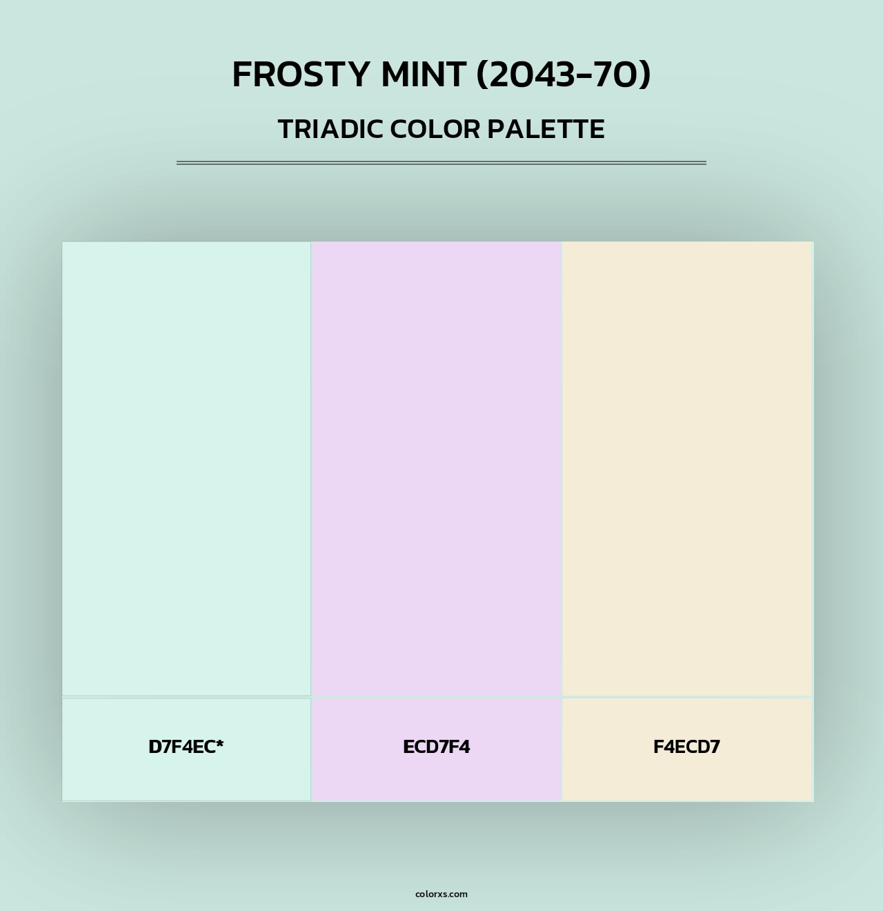 Frosty Mint (2043-70) - Triadic Color Palette