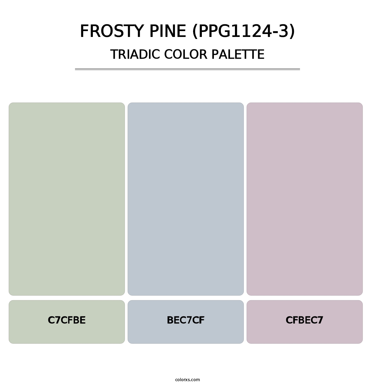 Frosty Pine (PPG1124-3) - Triadic Color Palette