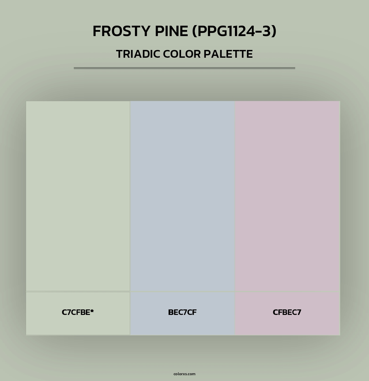 Frosty Pine (PPG1124-3) - Triadic Color Palette