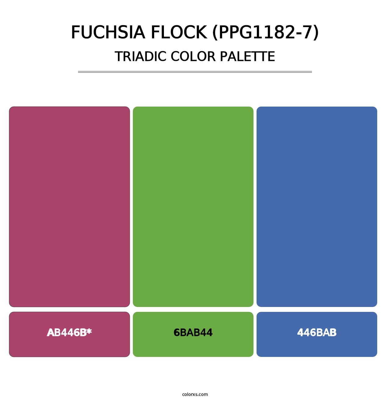 Fuchsia Flock (PPG1182-7) - Triadic Color Palette