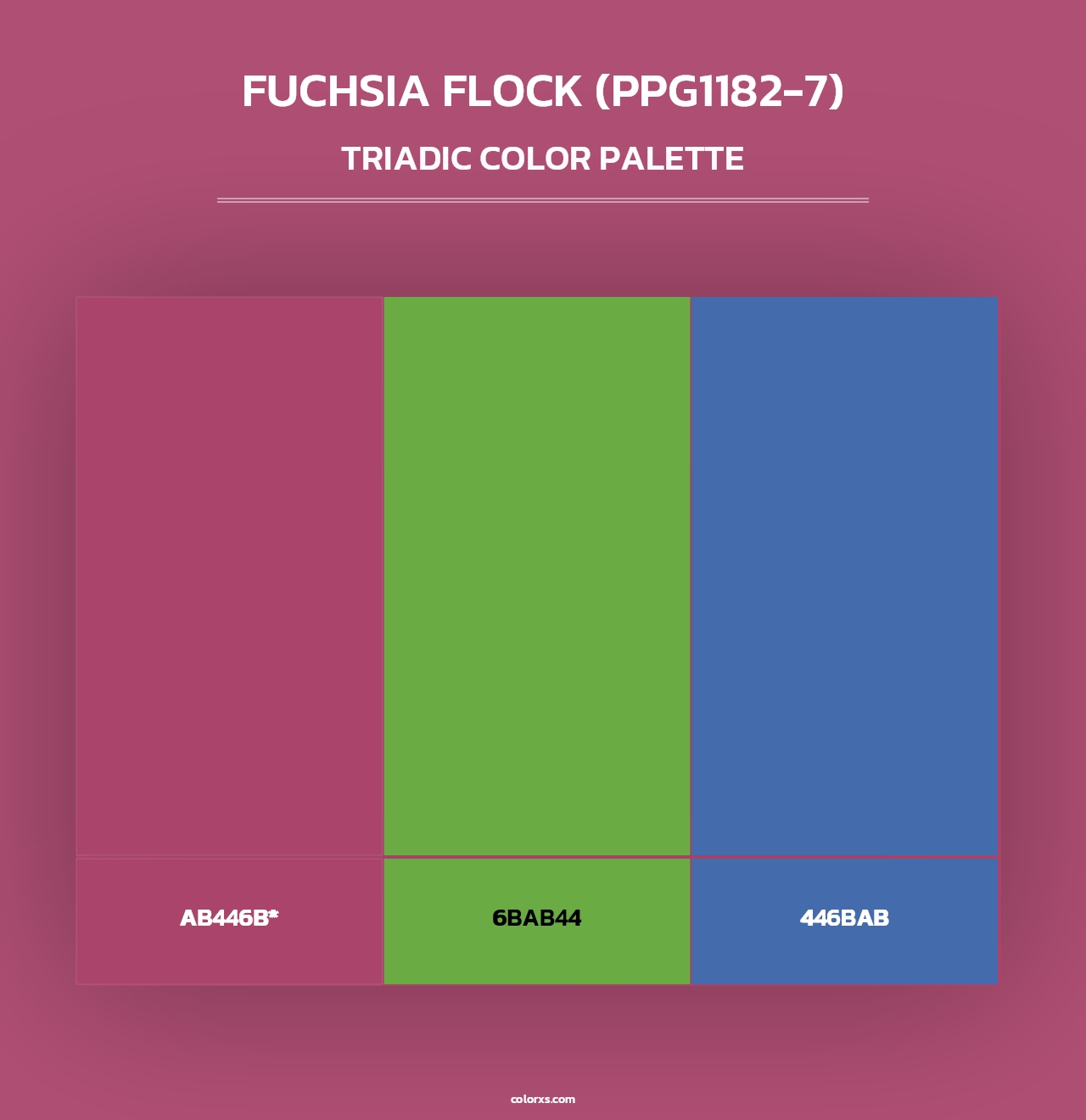 Fuchsia Flock (PPG1182-7) - Triadic Color Palette