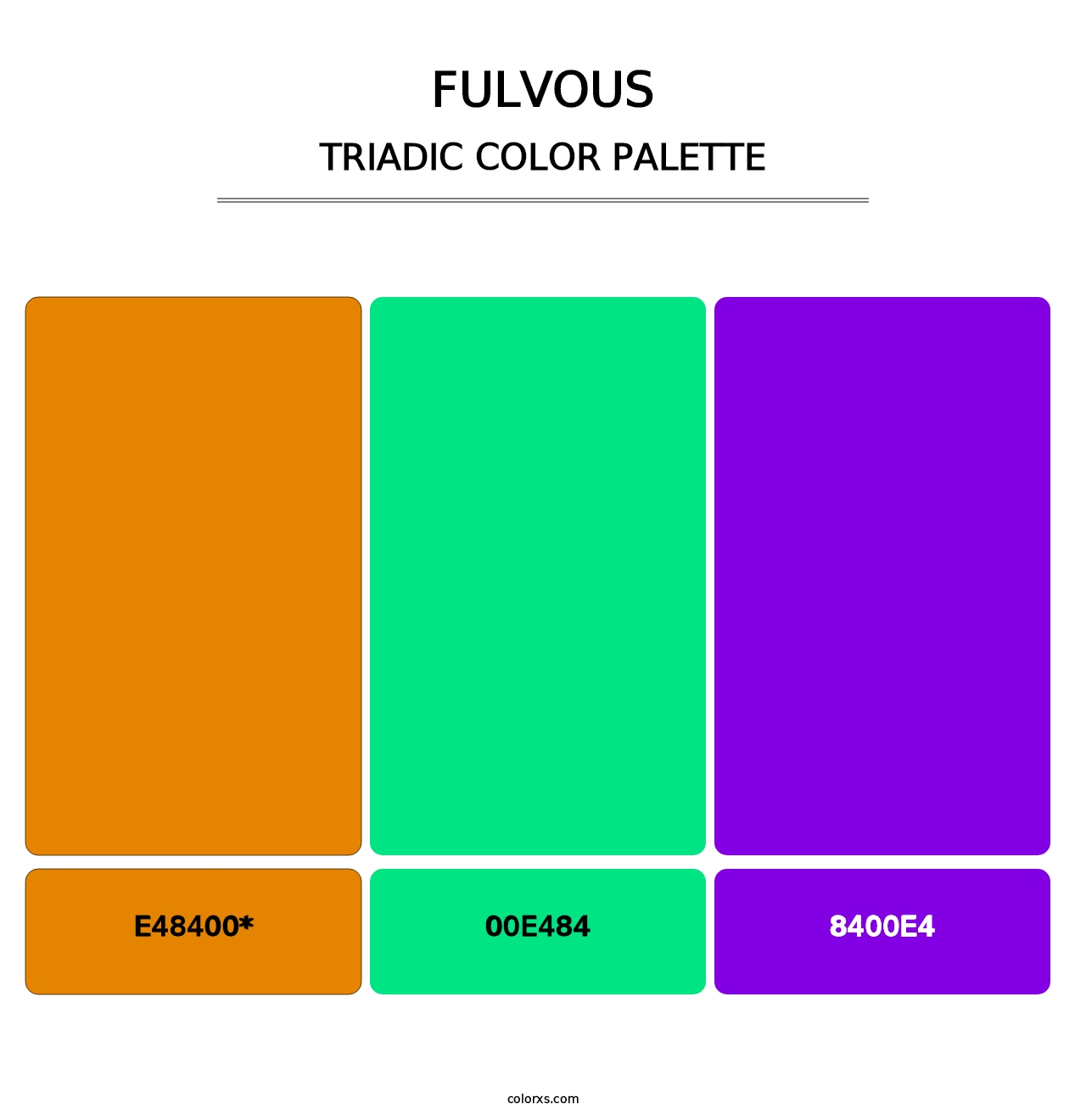 Fulvous - Triadic Color Palette