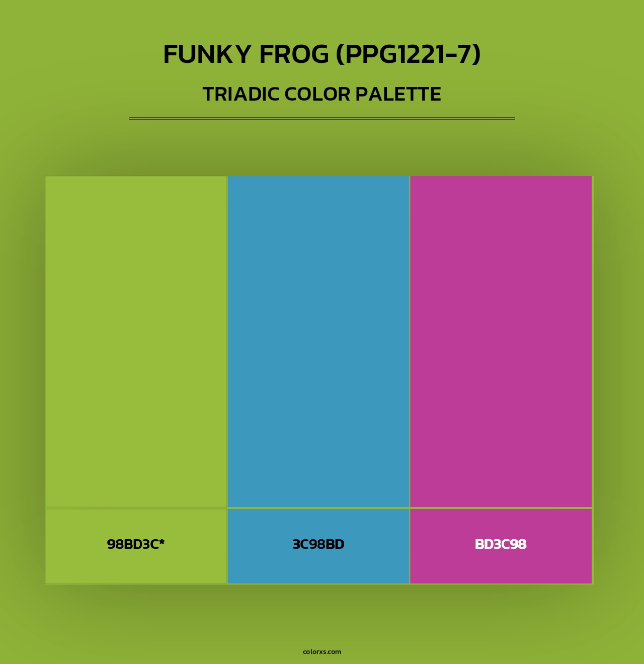 Funky Frog (PPG1221-7) - Triadic Color Palette