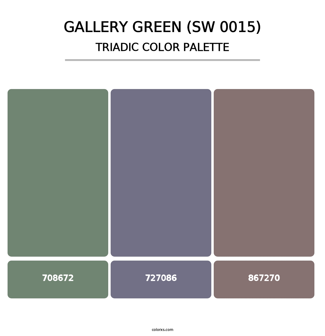 Gallery Green (SW 0015) - Triadic Color Palette