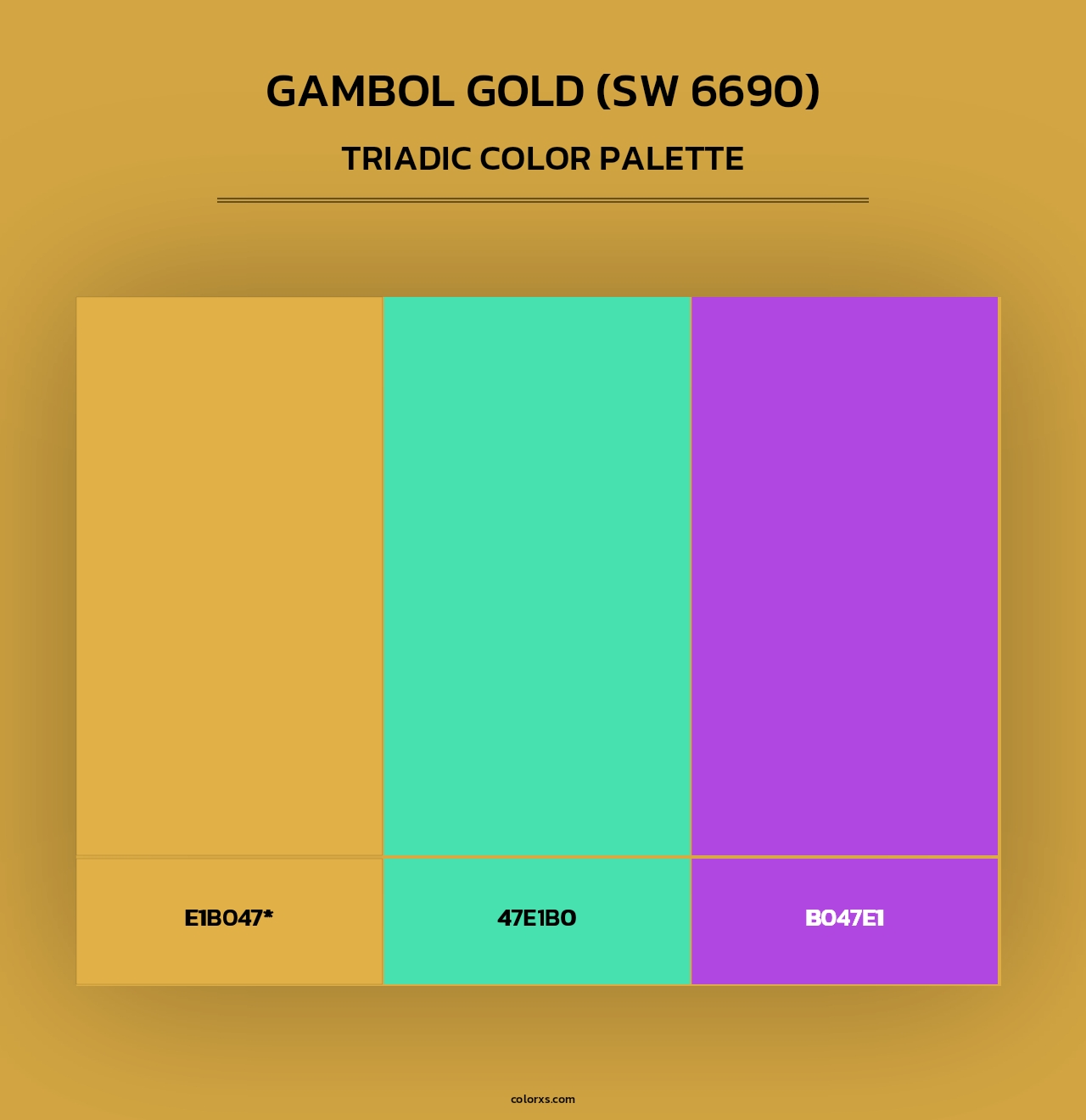 Gambol Gold (SW 6690) - Triadic Color Palette