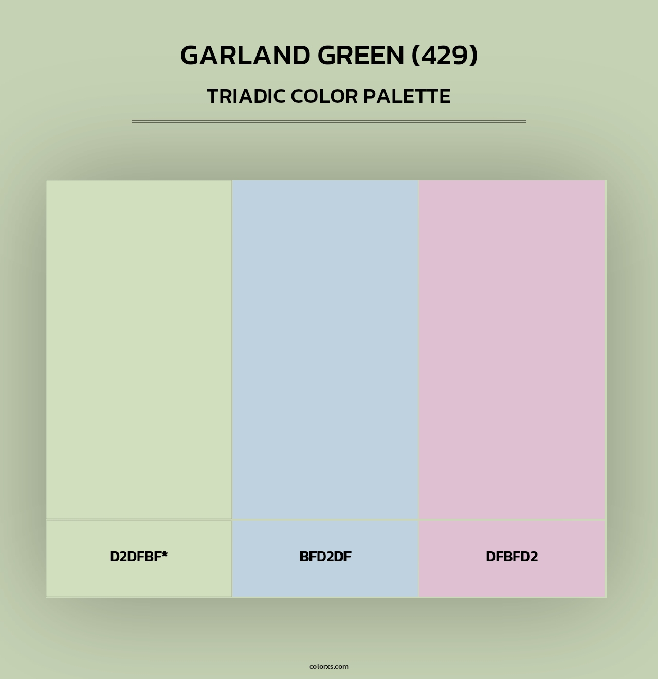 Garland Green (429) - Triadic Color Palette
