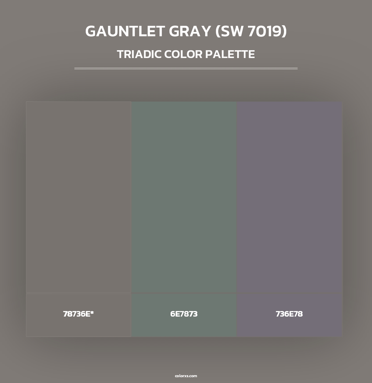 Gauntlet Gray (SW 7019) - Triadic Color Palette