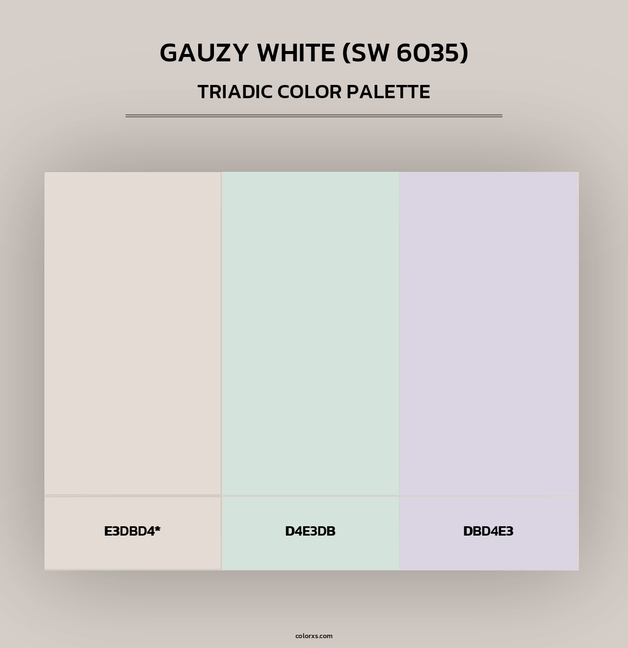 Gauzy White (SW 6035) - Triadic Color Palette